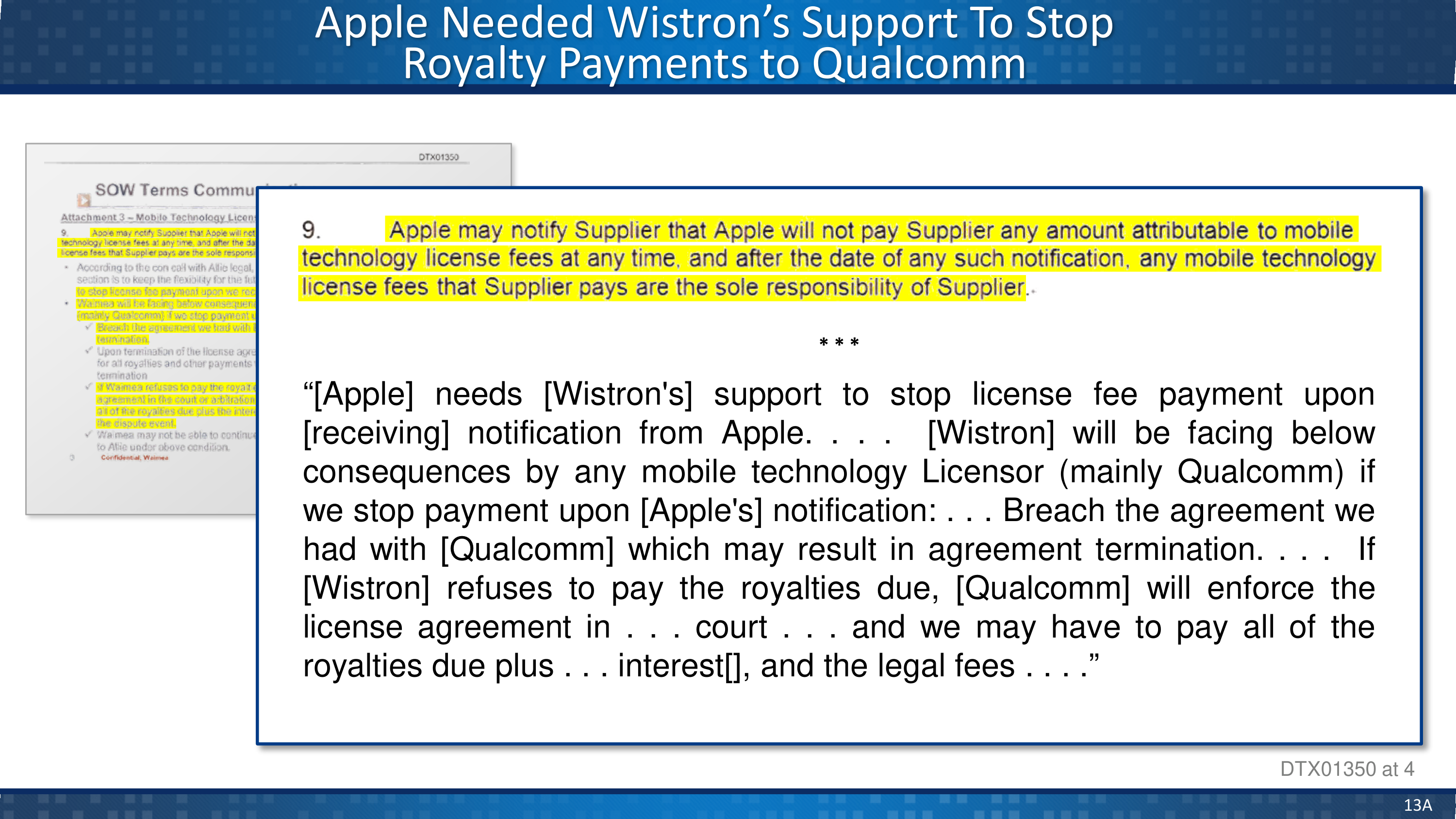 Qualcomm v. Apple Opening Statement — page 13