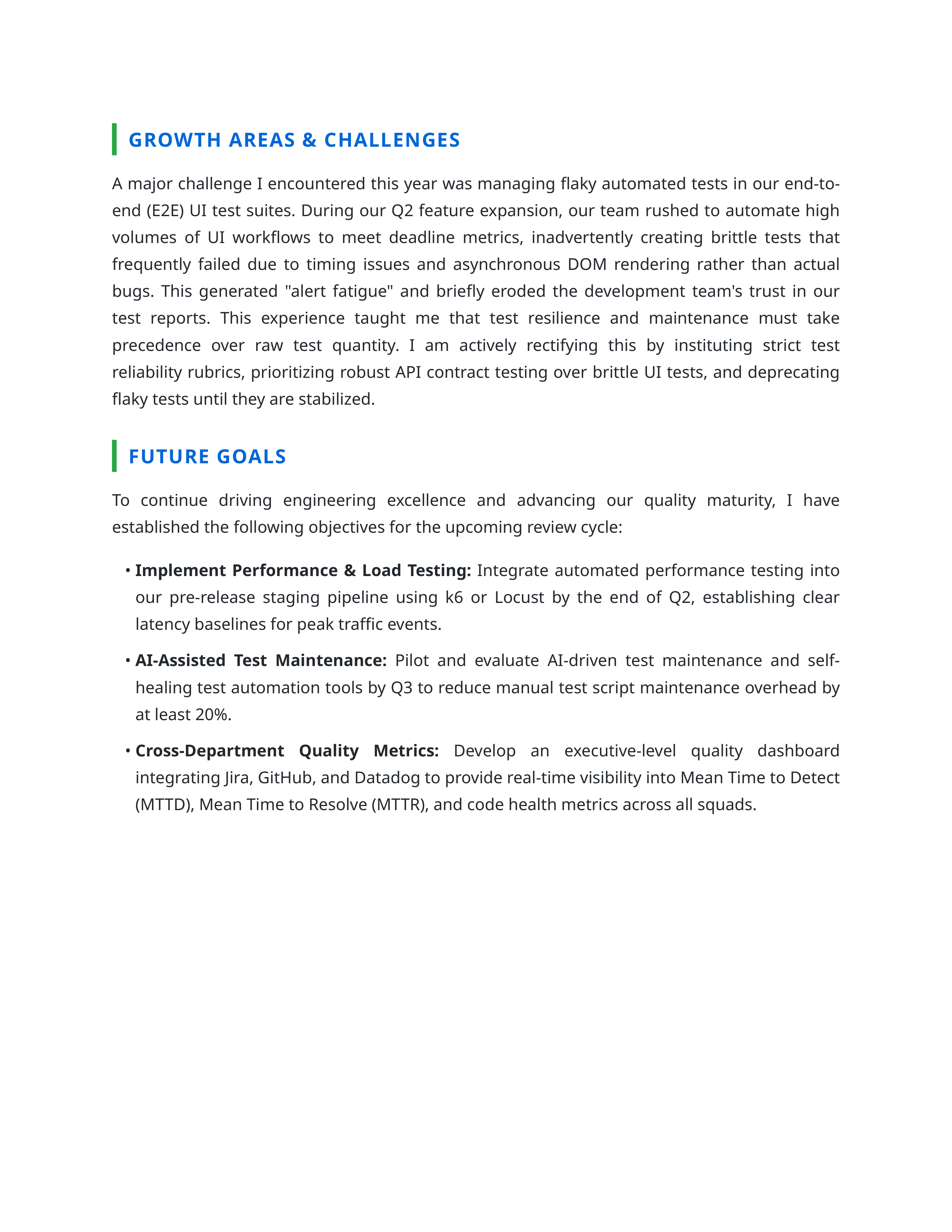 Quality Assurance Manager Self Performance Review — page 2