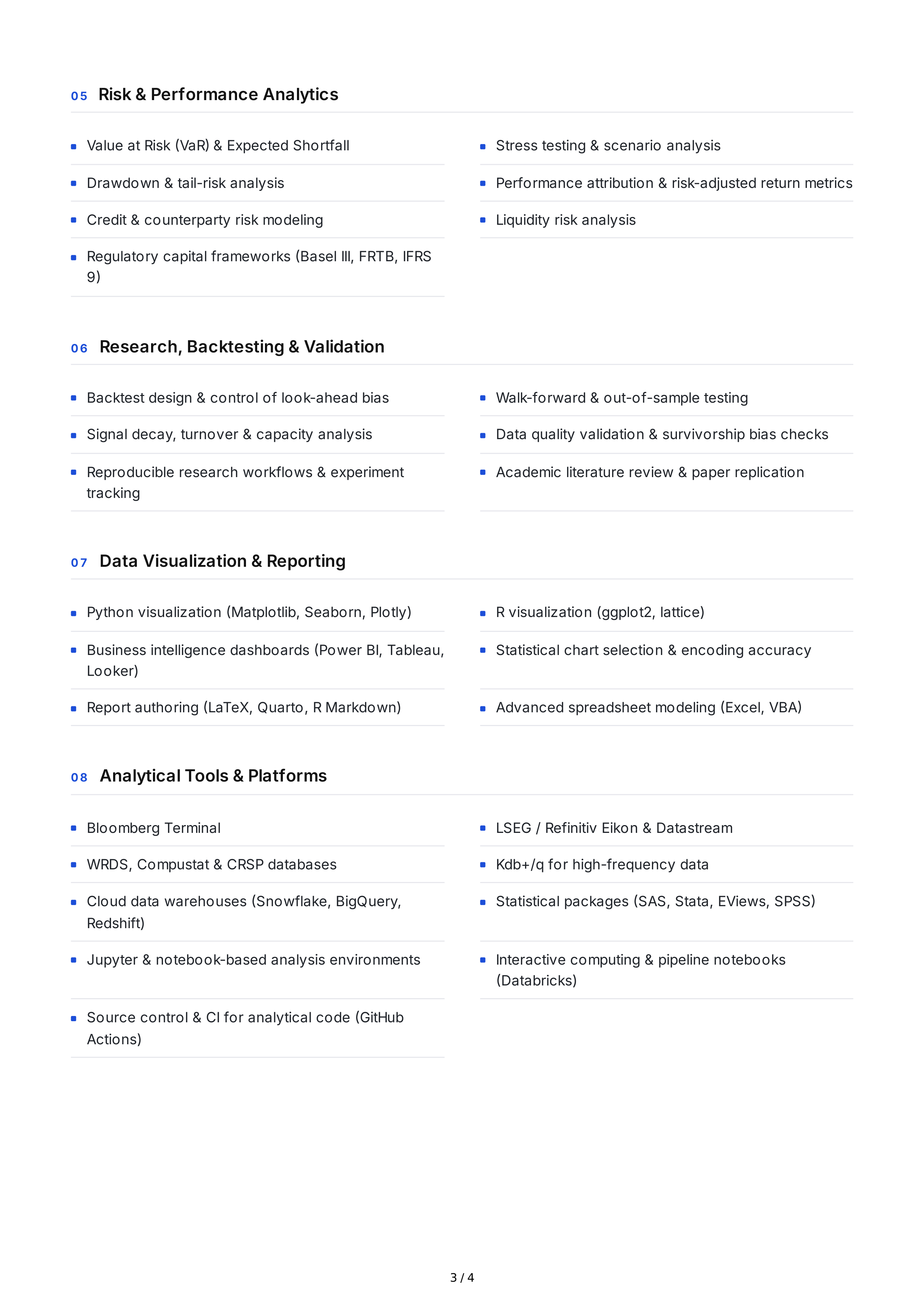 Quantitative Analysis Hard Skills — page 3