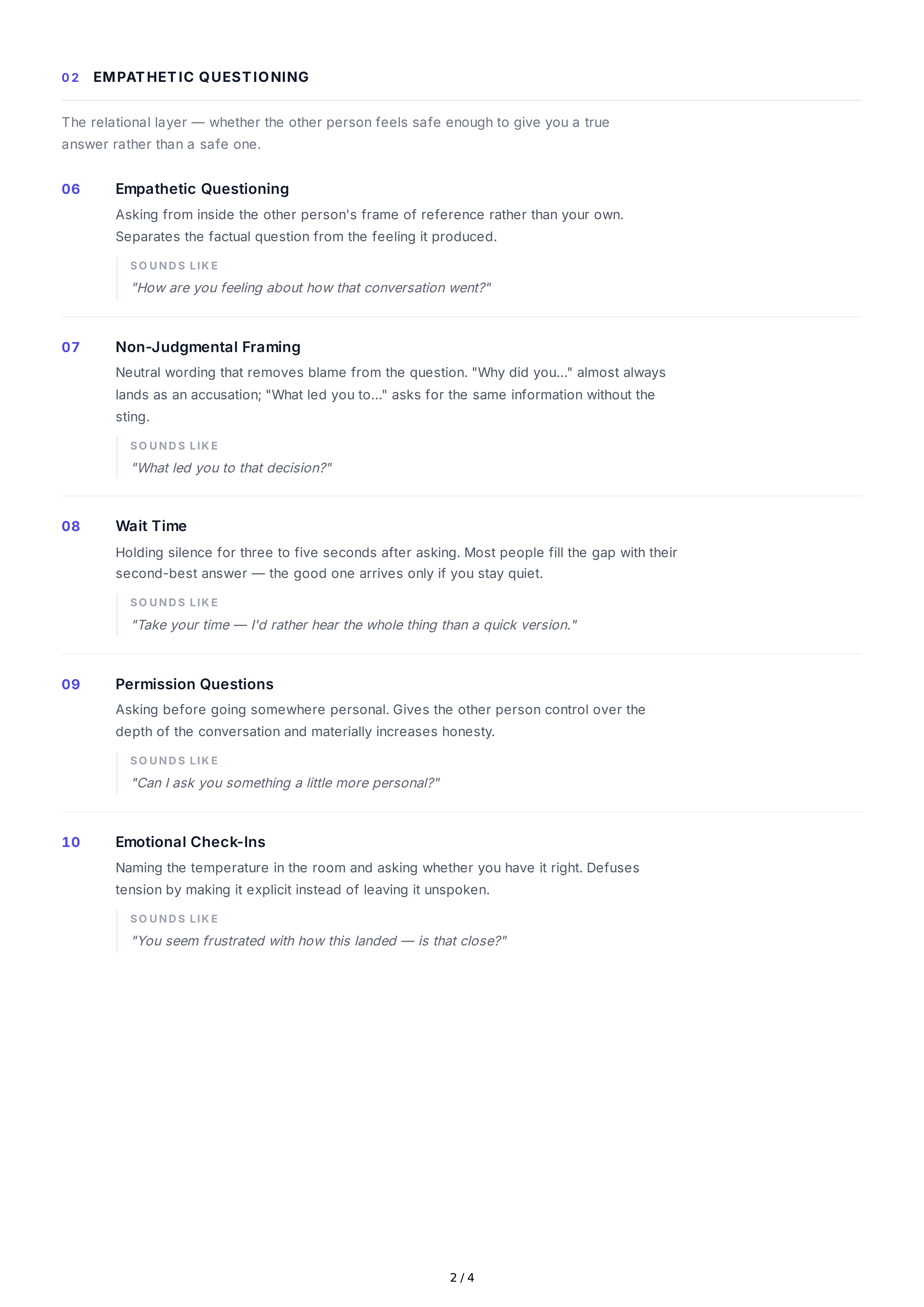 Questioning Interpersonal Skills — page 2