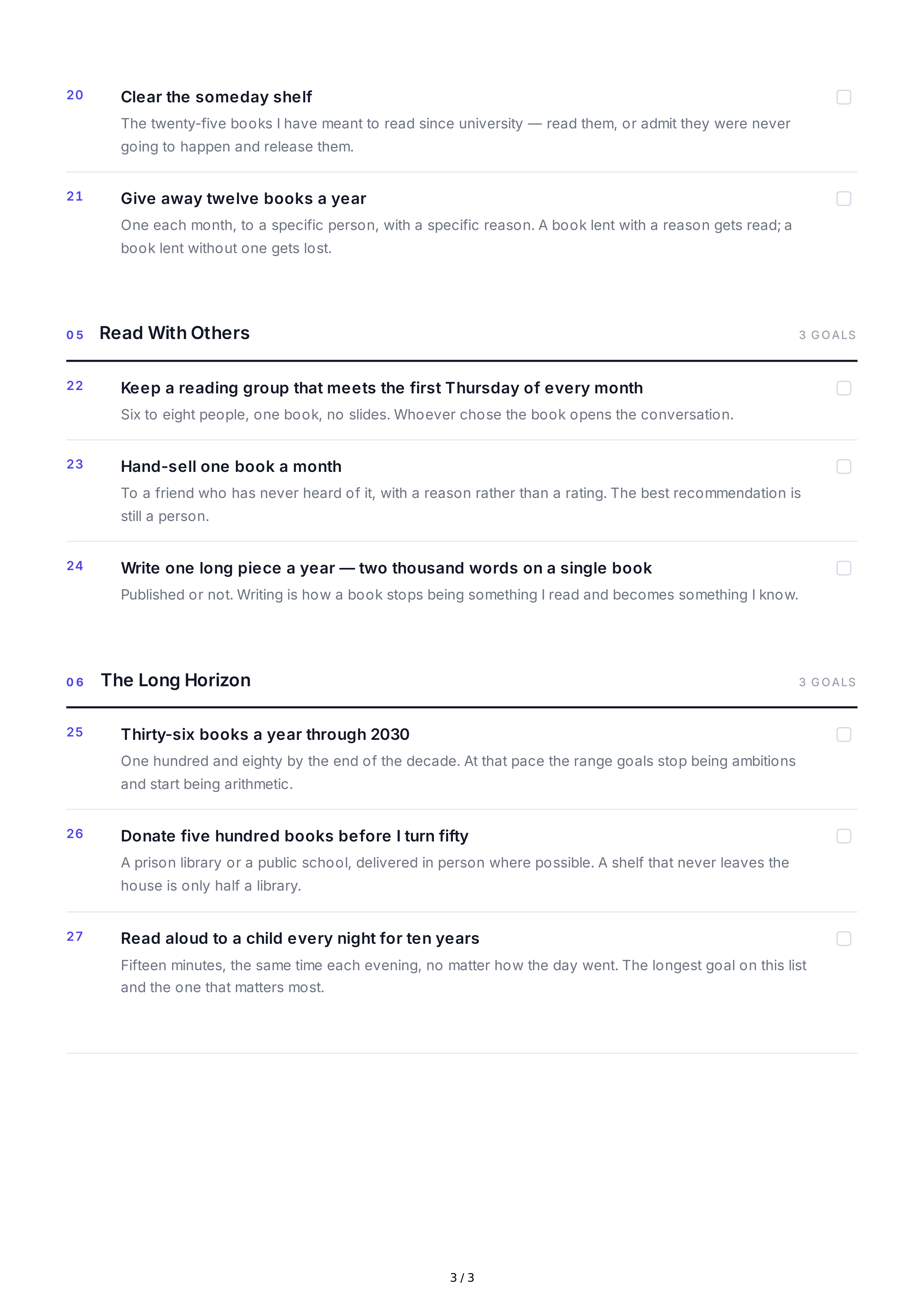 Reading Life Goals — page 3