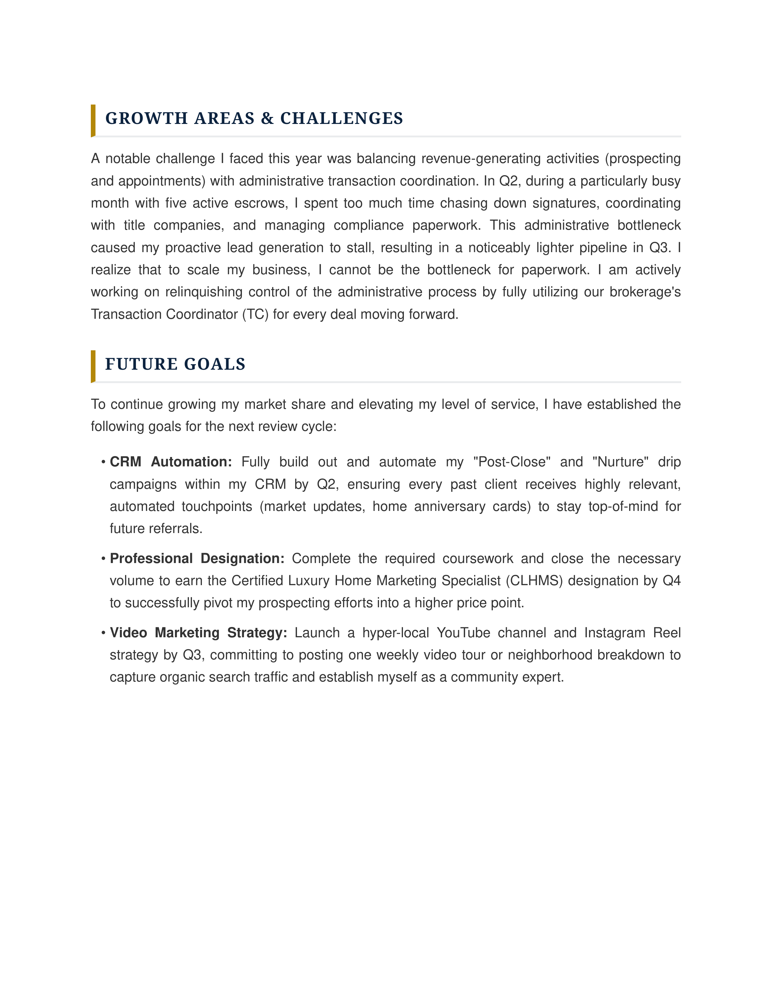 Real Estate Agent Self Performance Review — page 2