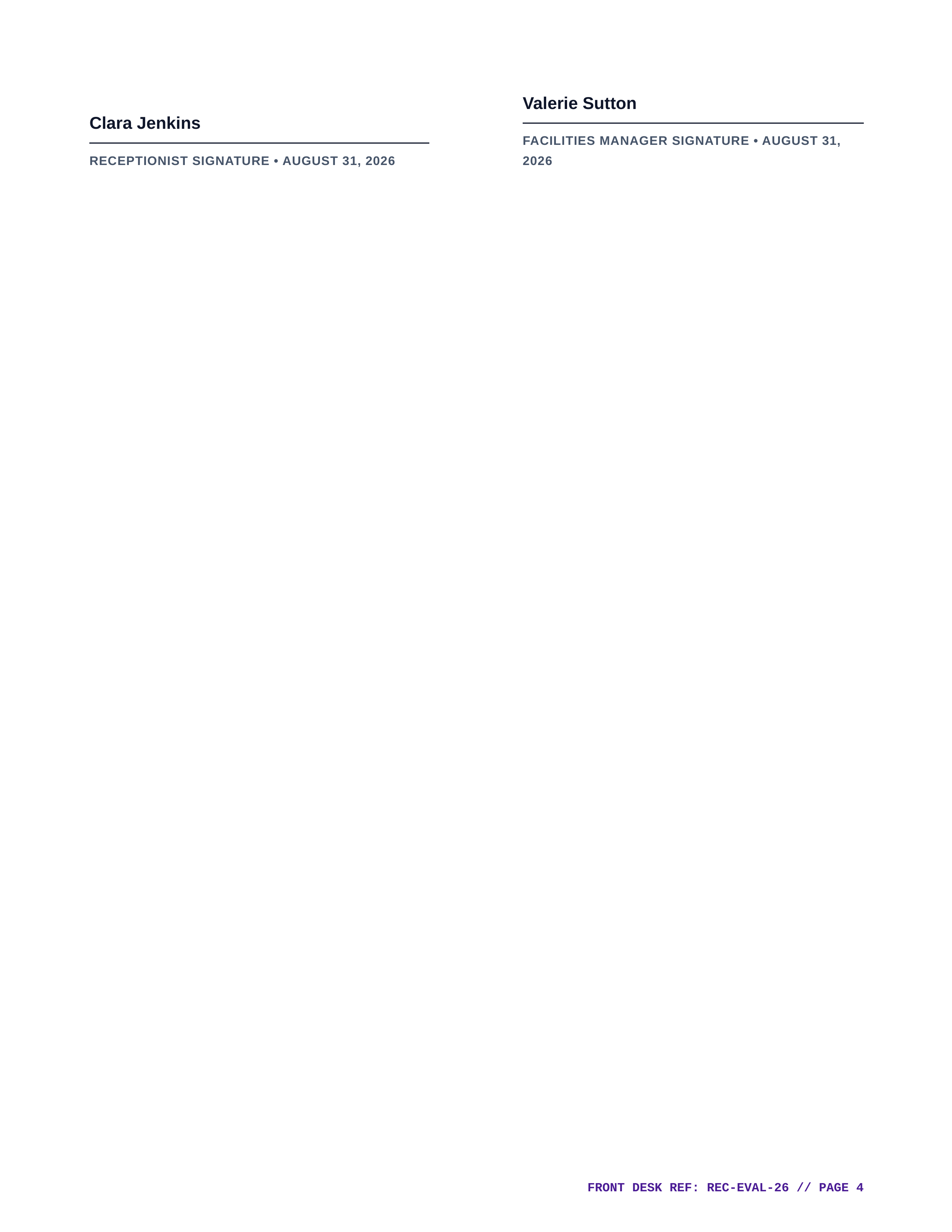 Receptionist Performance Review — page 4