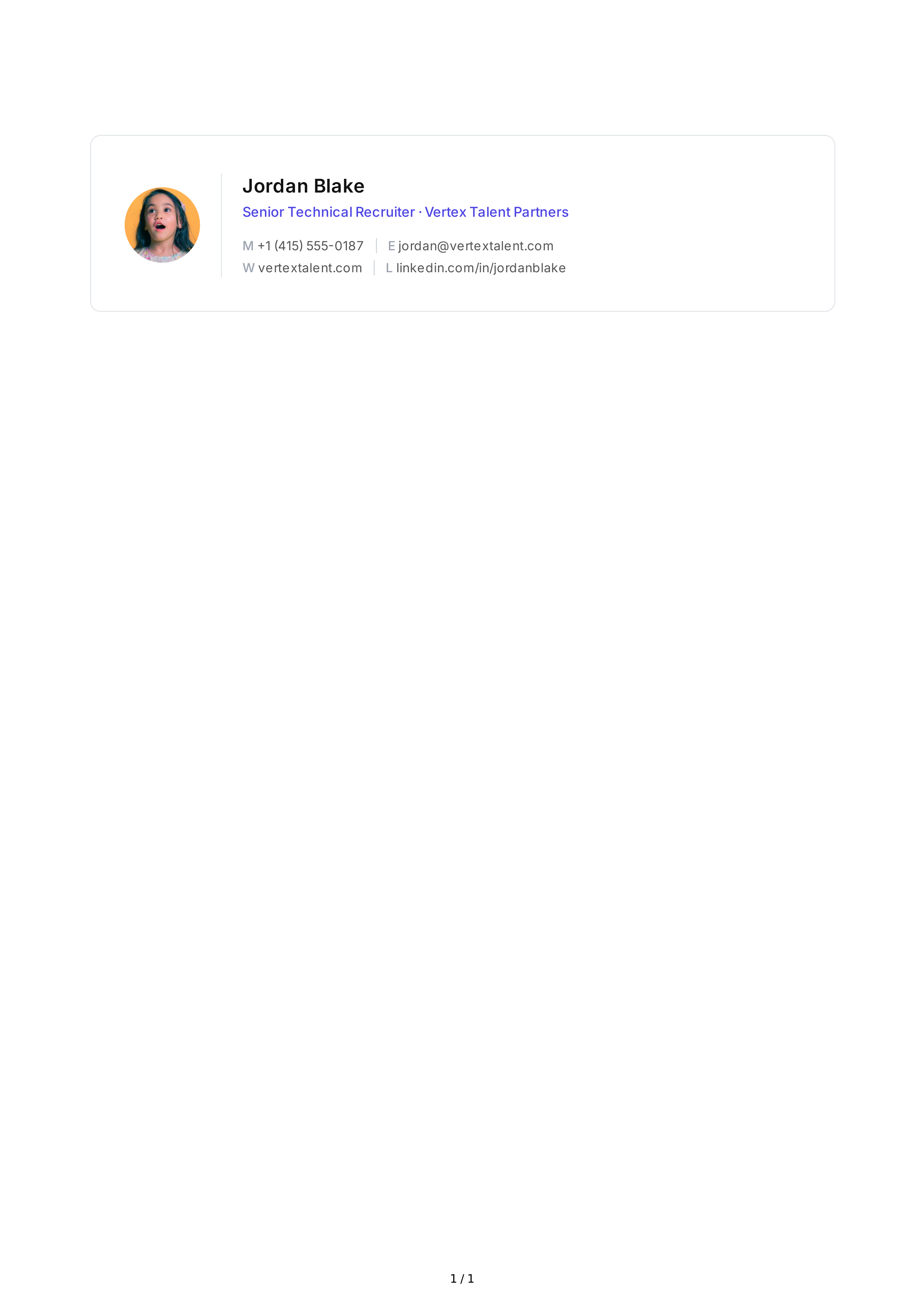 Recruiter Email Signature — page 1