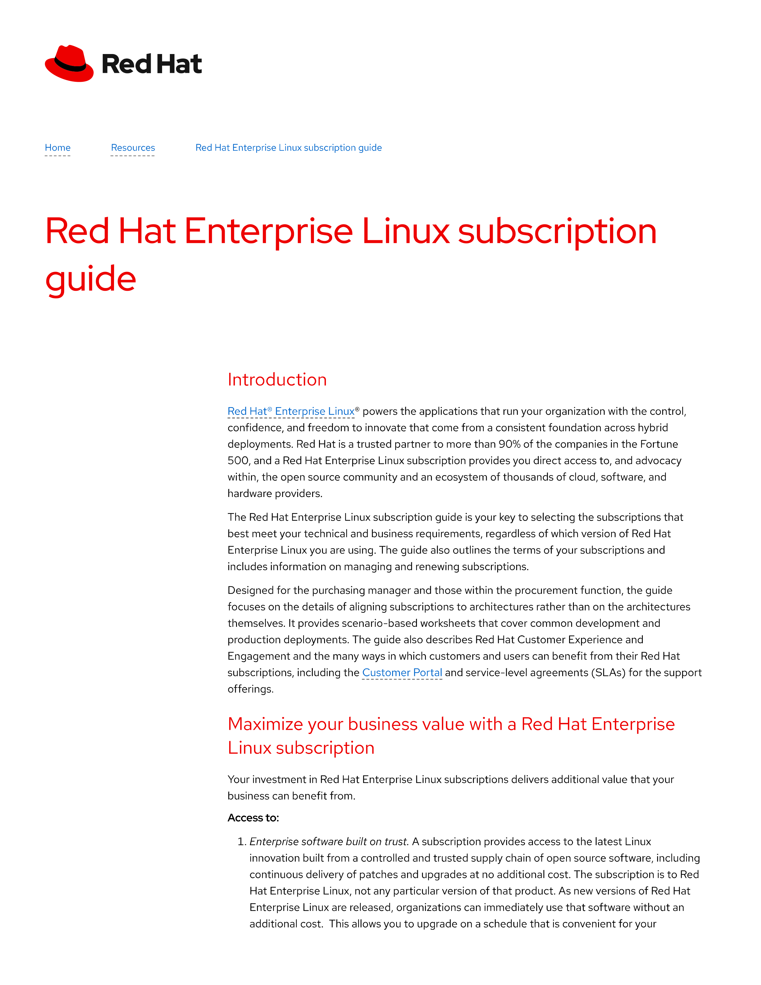 Red Hat Enterprise Linux Subscription Guide — page 1