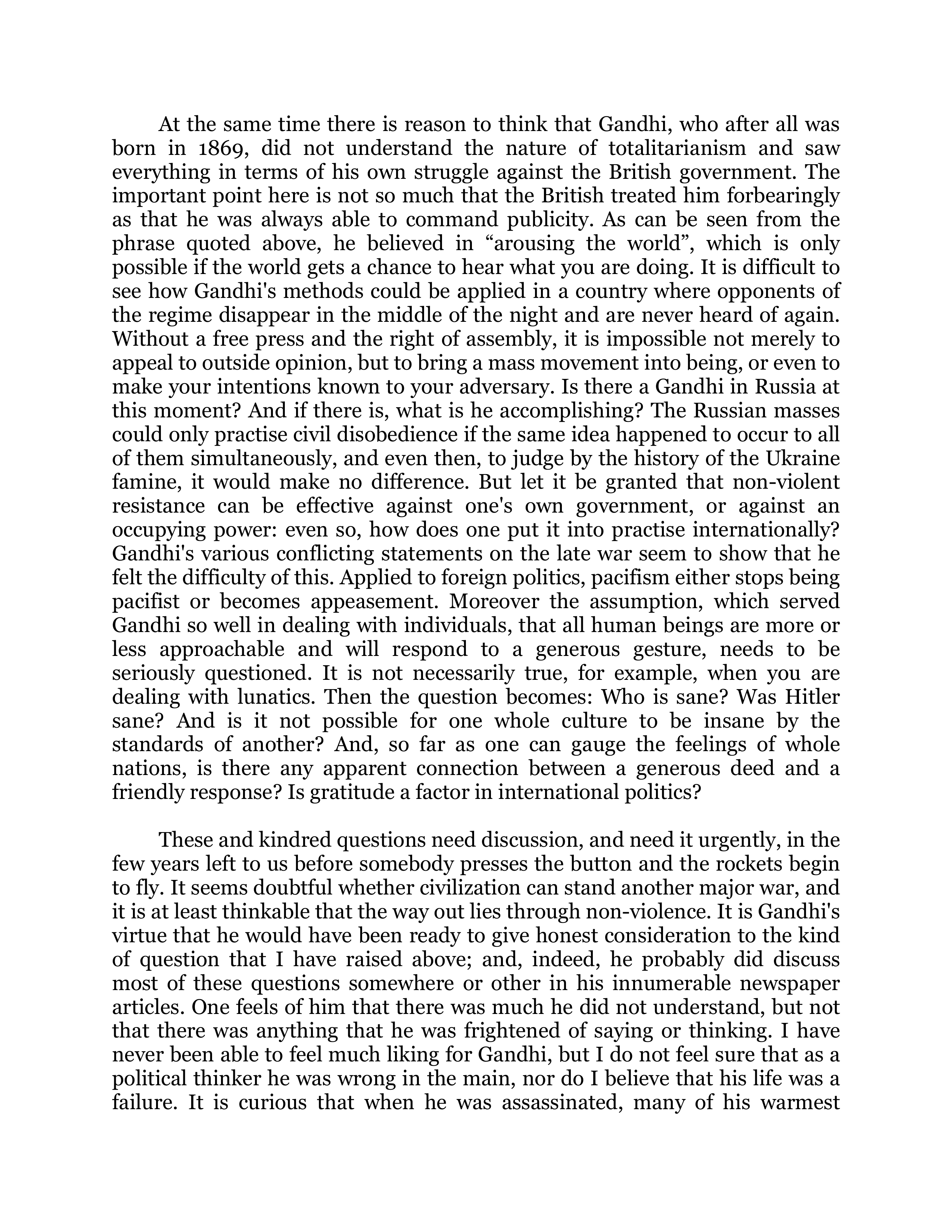 Reflections on Gandhi Essay — page 6
