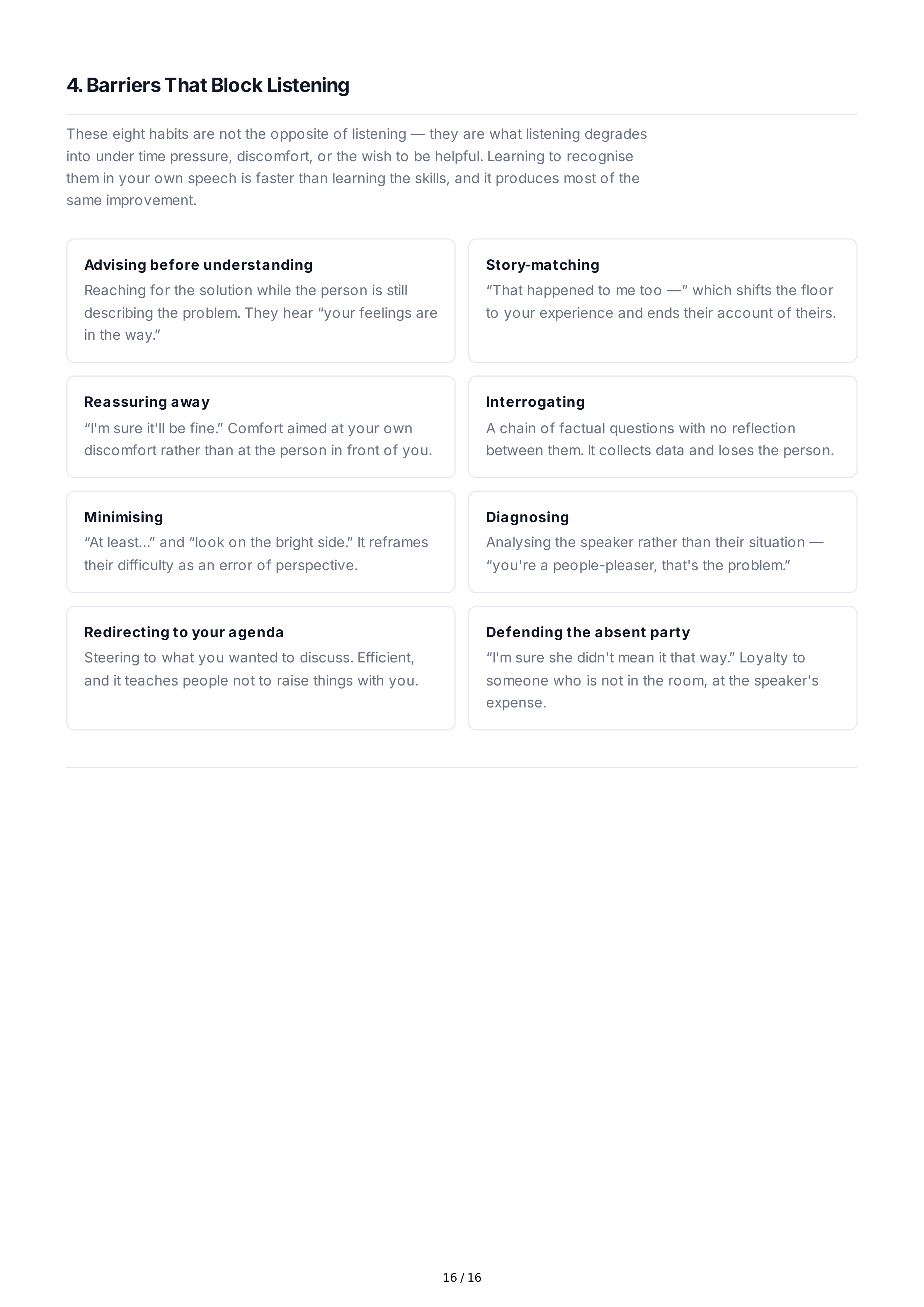 Reflective Listening Interpersonal Skills — page 16