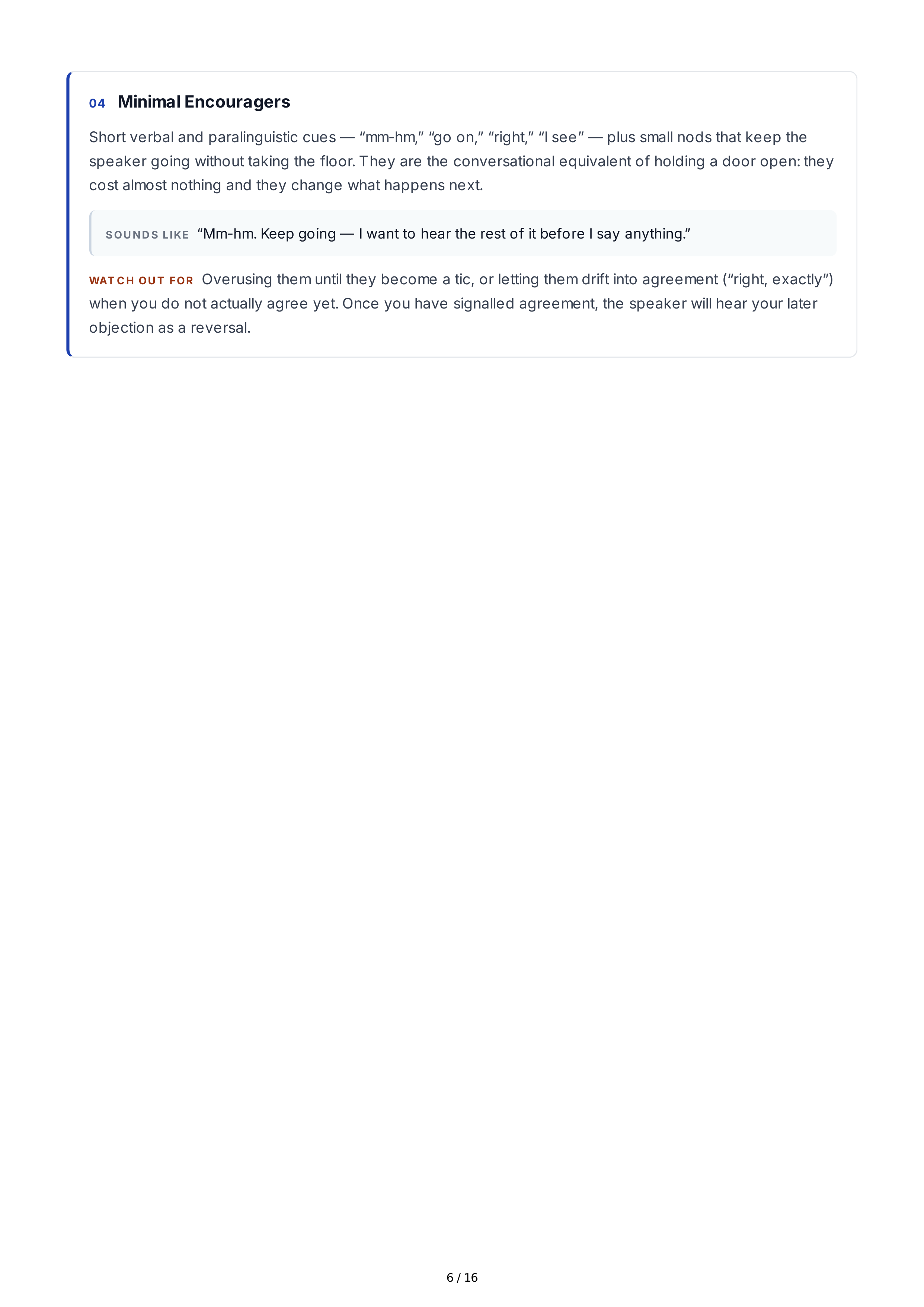 Reflective Listening Interpersonal Skills — page 6