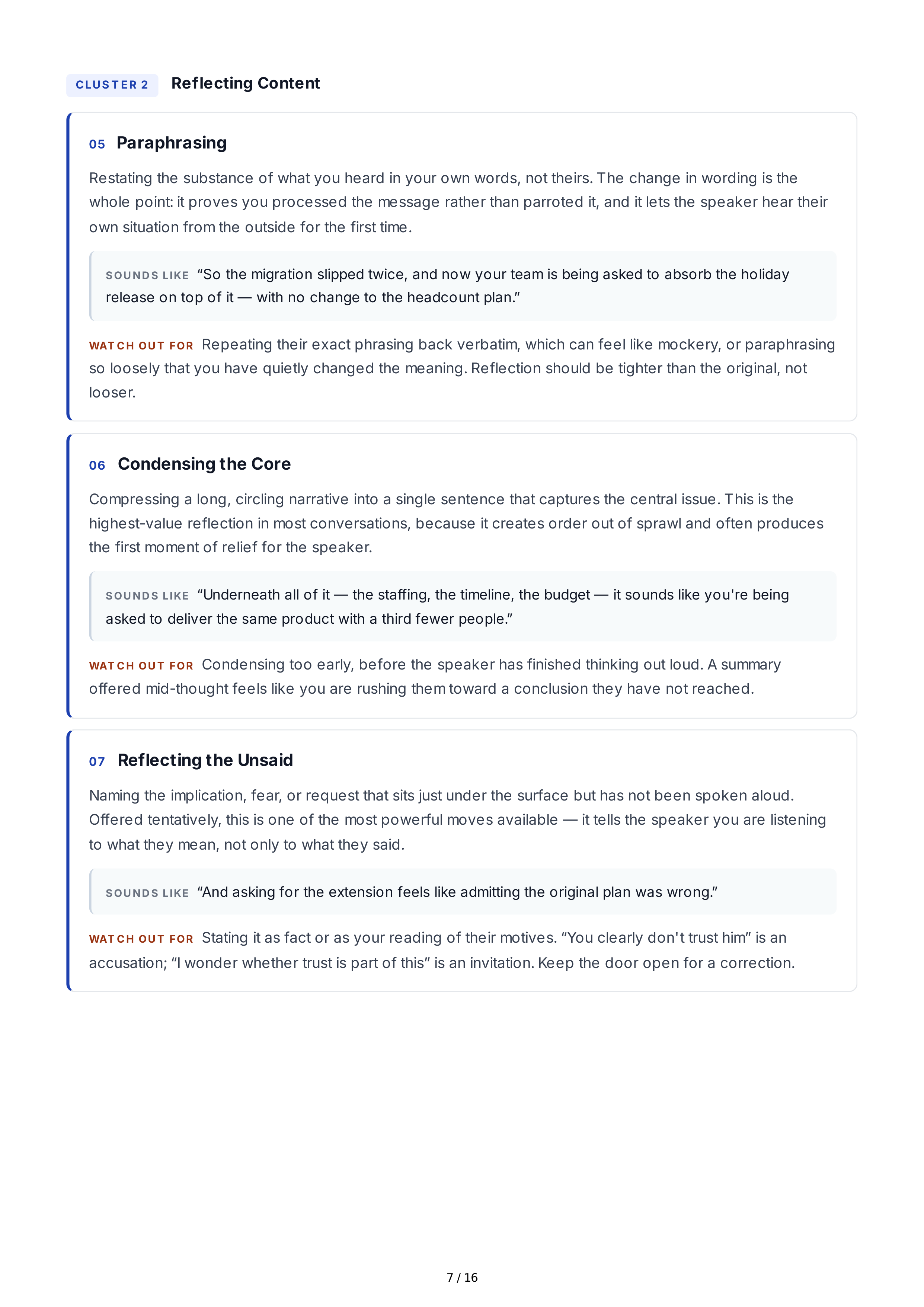 Reflective Listening Interpersonal Skills — page 7