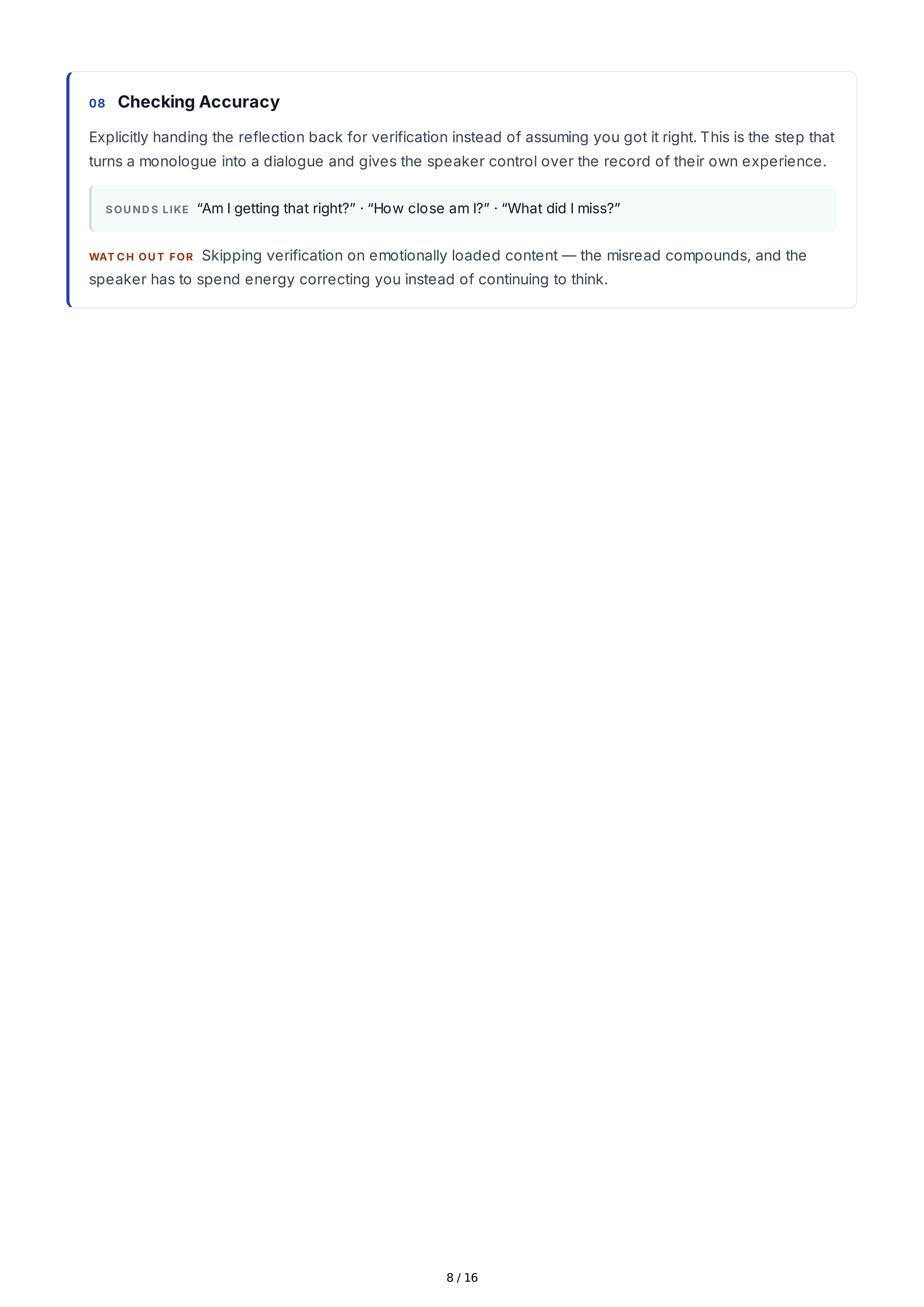 Reflective Listening Interpersonal Skills — page 8