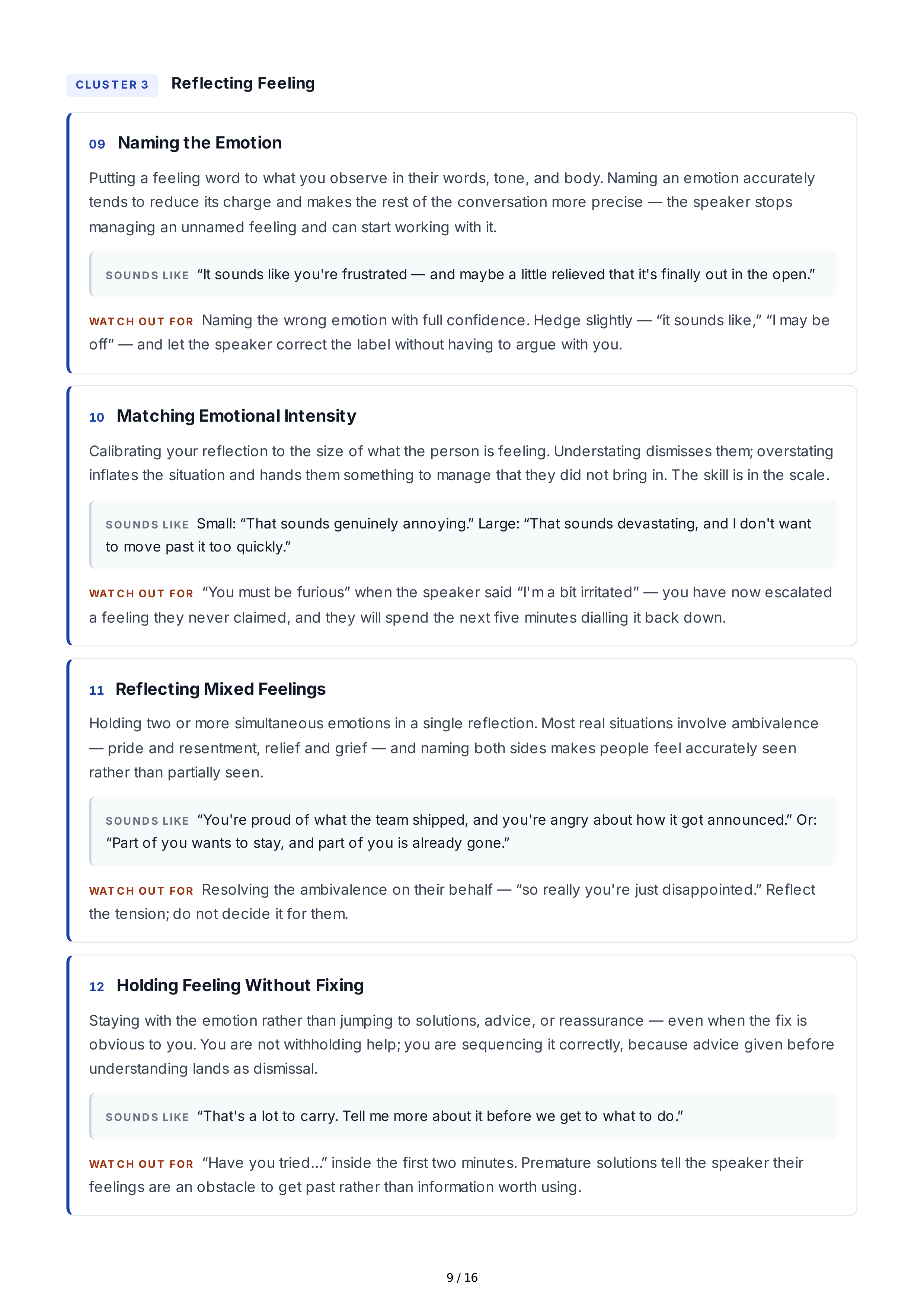 Reflective Listening Interpersonal Skills — page 9