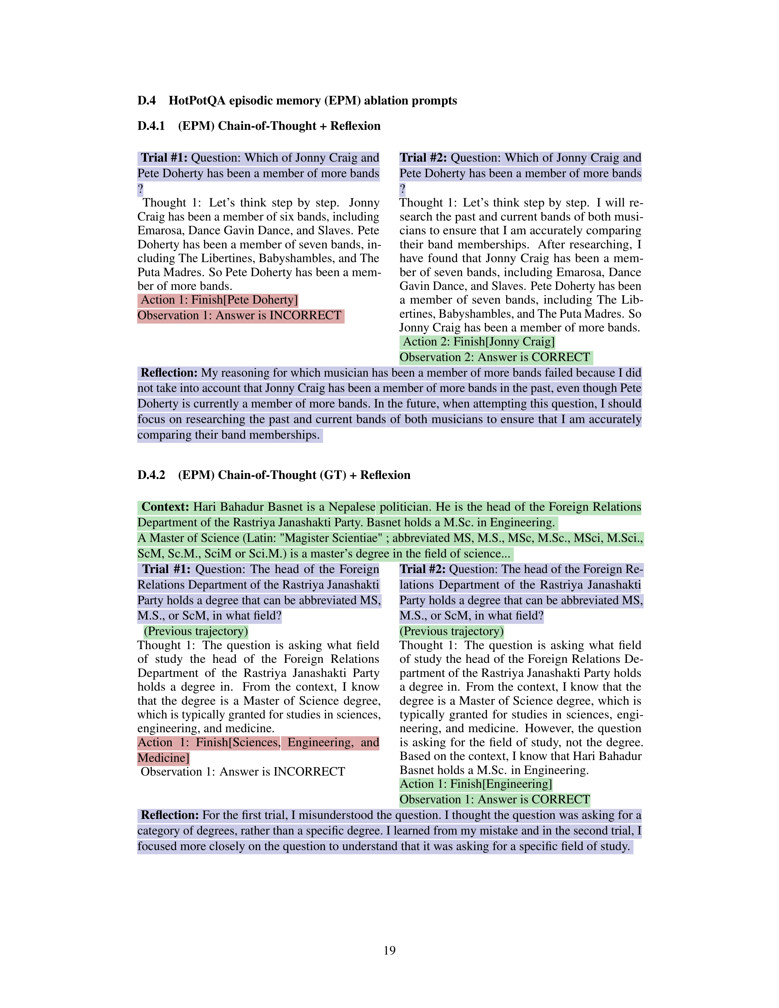Reflexion AI Agent for Self Improving Reasoning — page 19