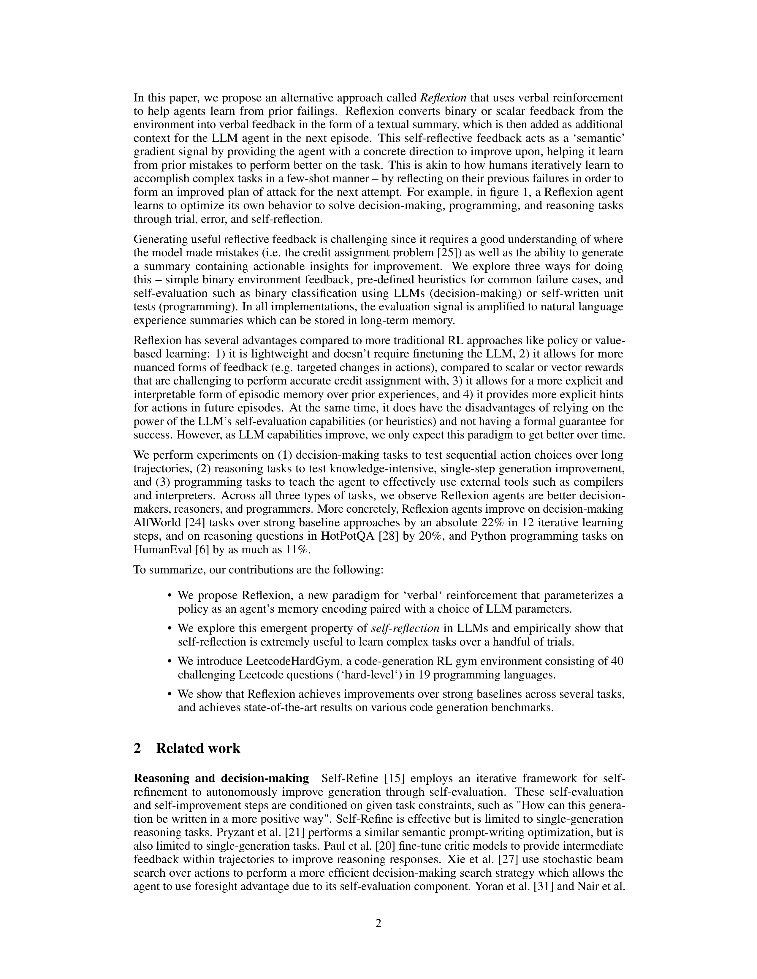 Reflexion AI Agent for Self Improving Reasoning — page 2