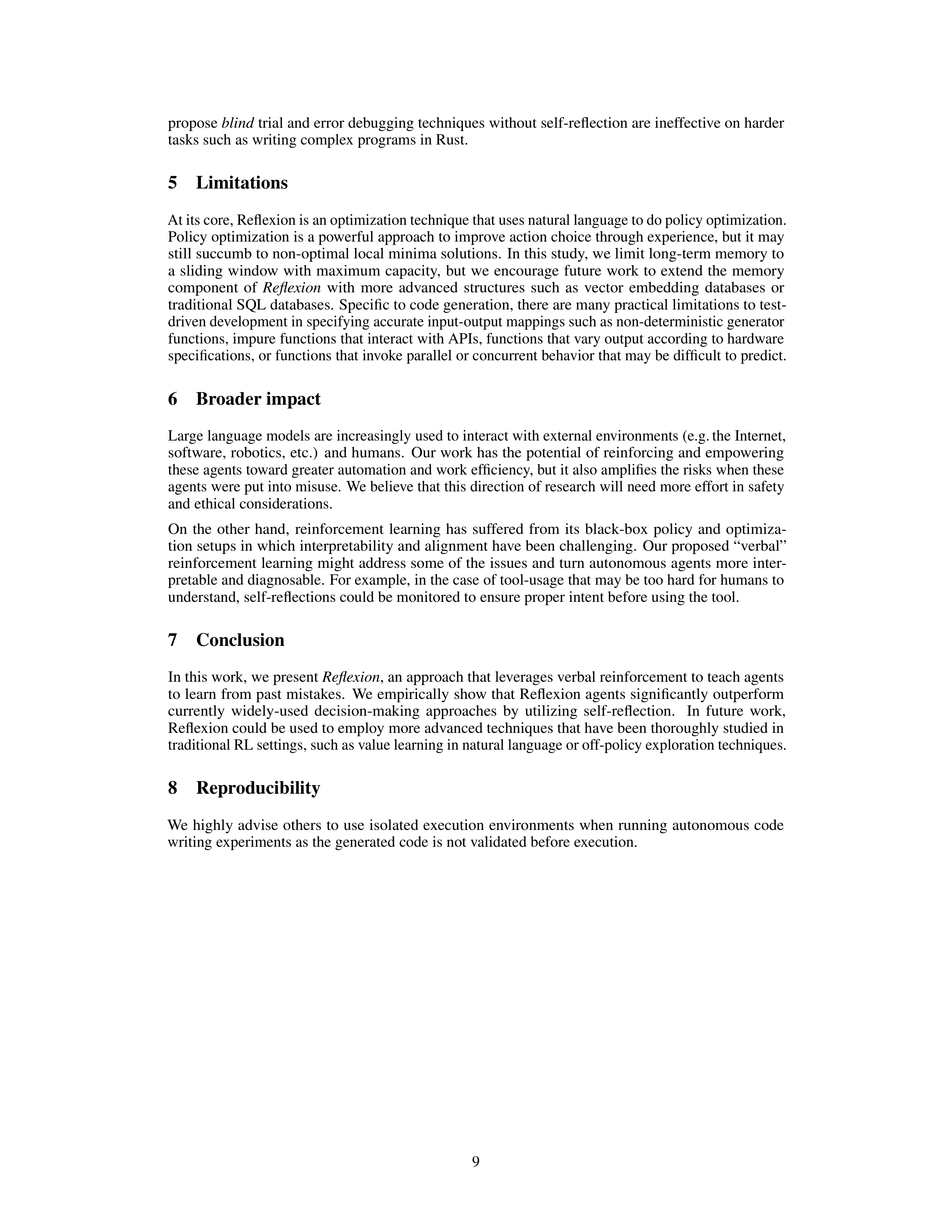 Reflexion AI Agent for Self Improving Reasoning — page 9