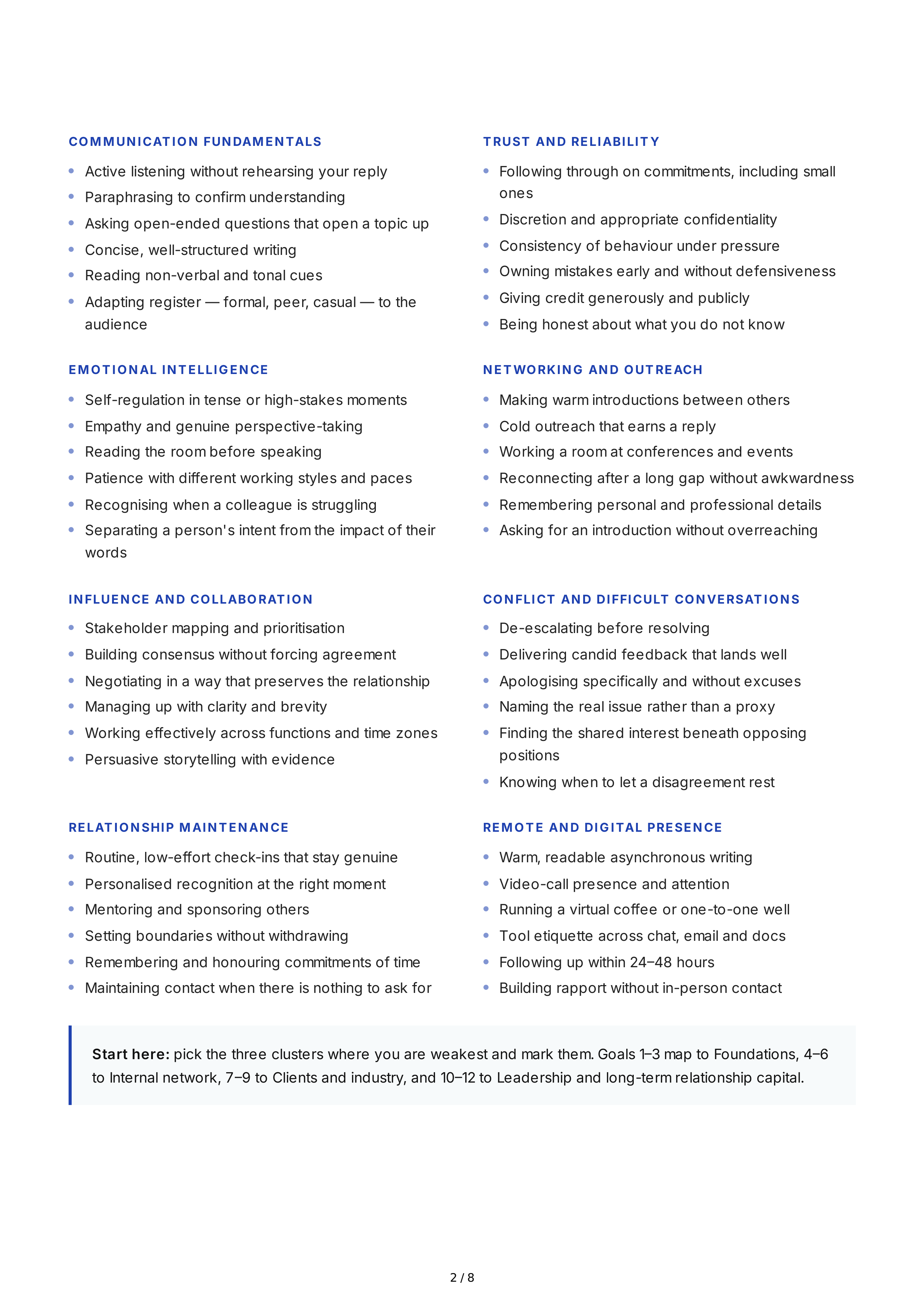 Relationship Building Professional Goals — page 2