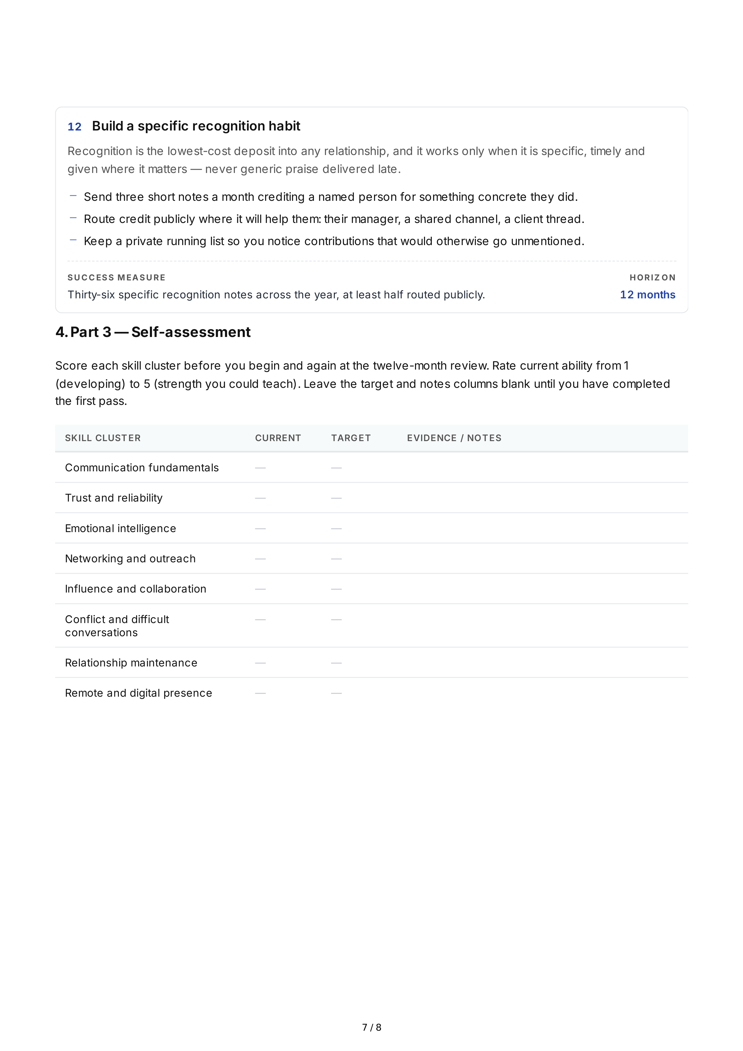 Relationship Building Professional Goals — page 7