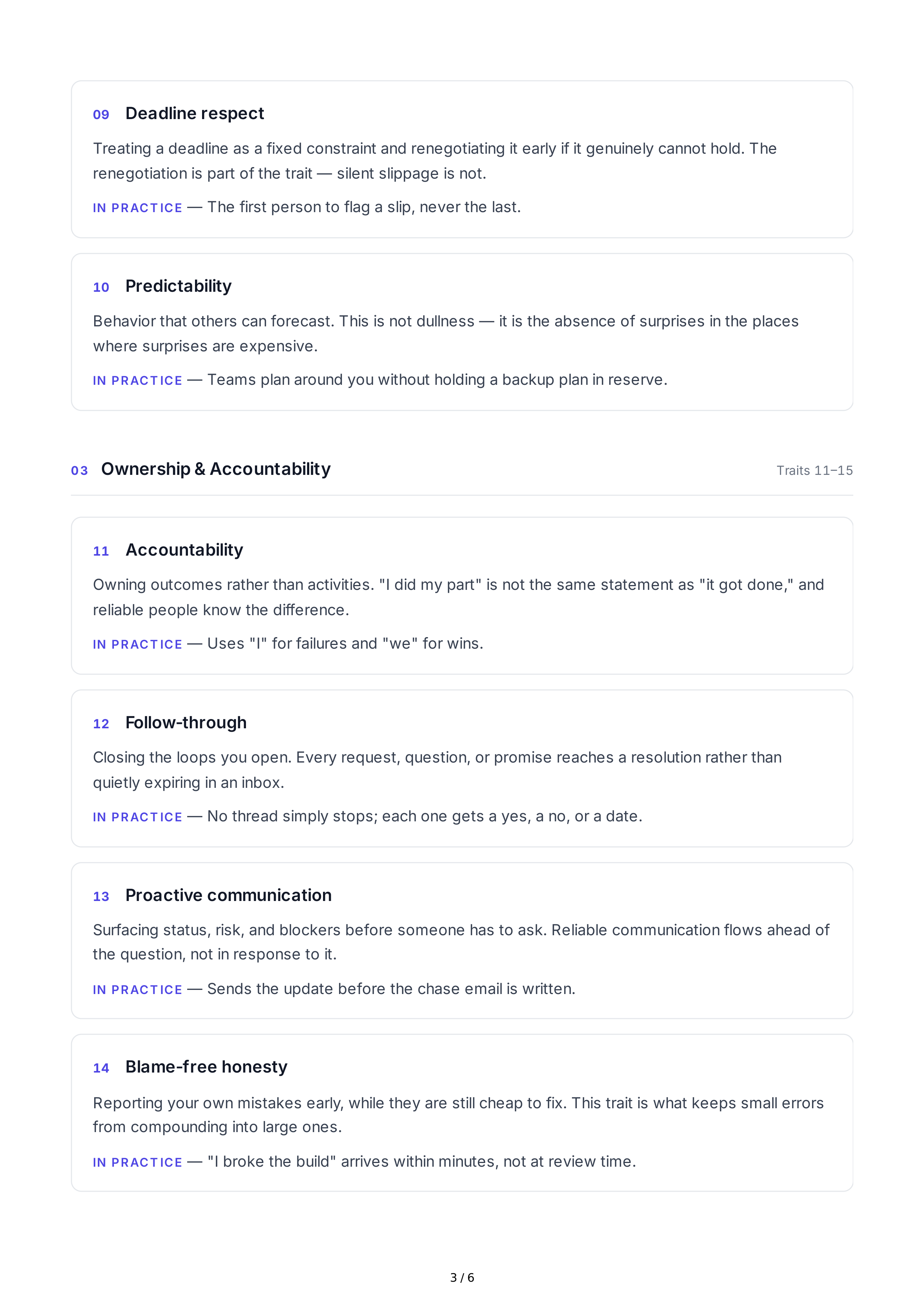 Reliability Personality Traits — page 3