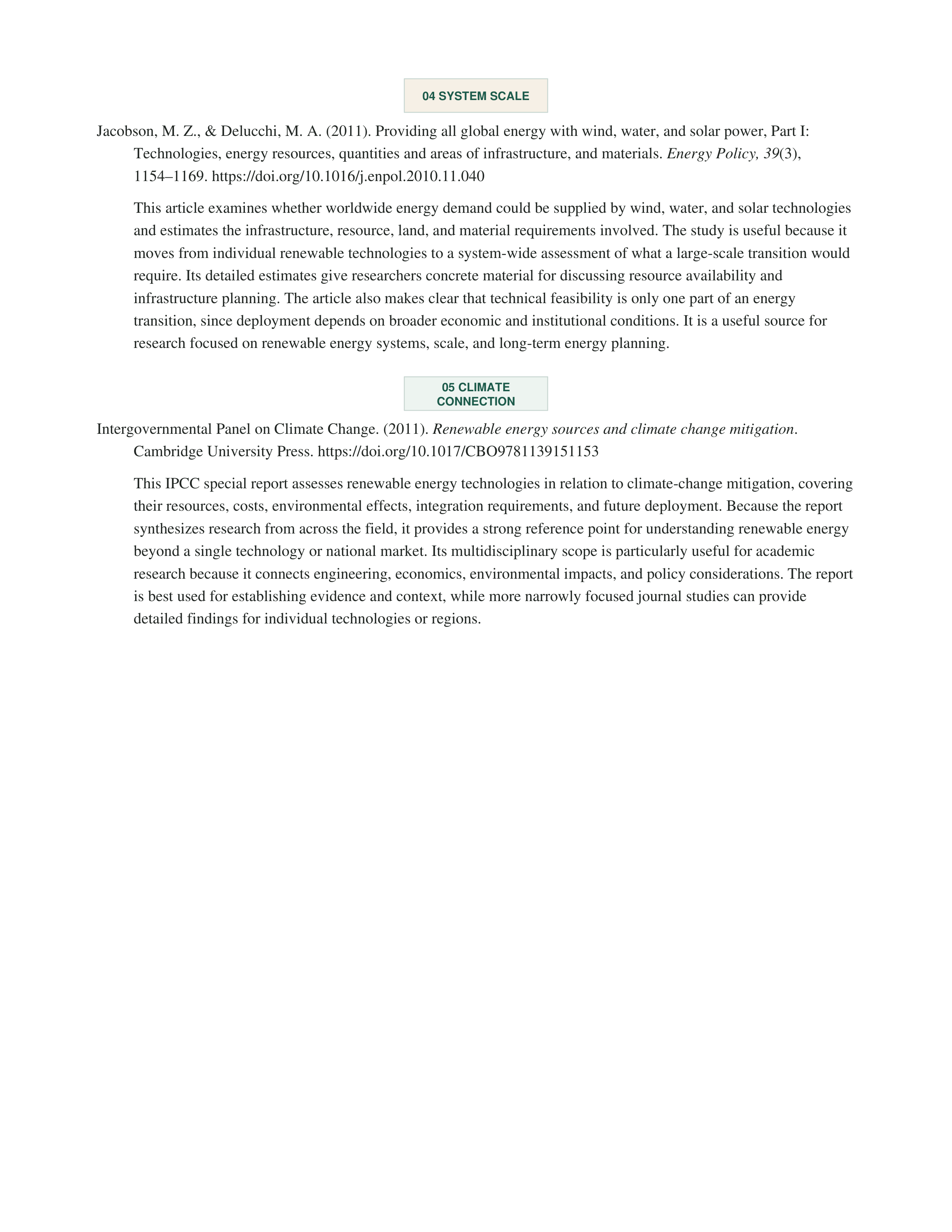 Renewable Energy Annotated Bibliography — page 2