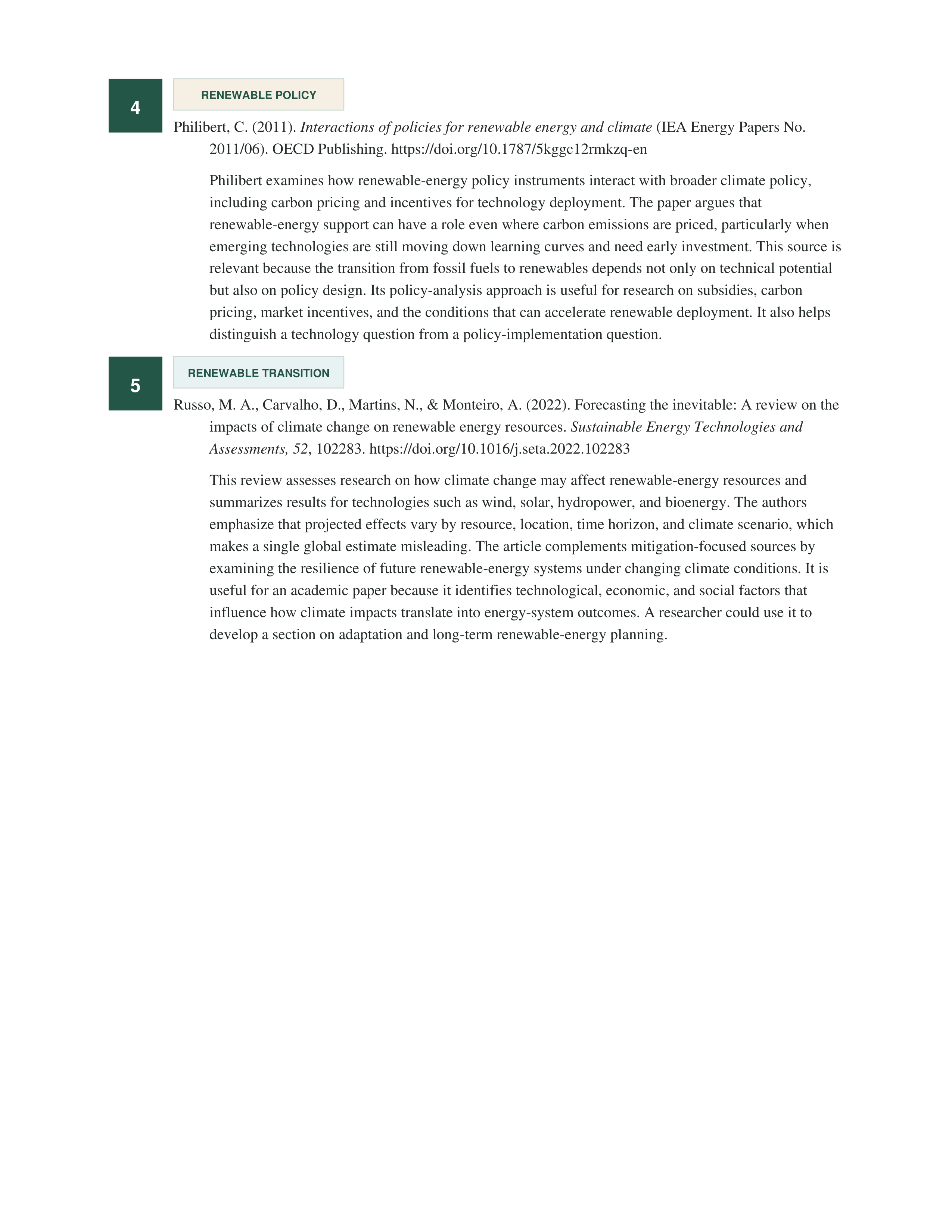Renewable Energy and Climate Change Annotated Bibliography — page 2