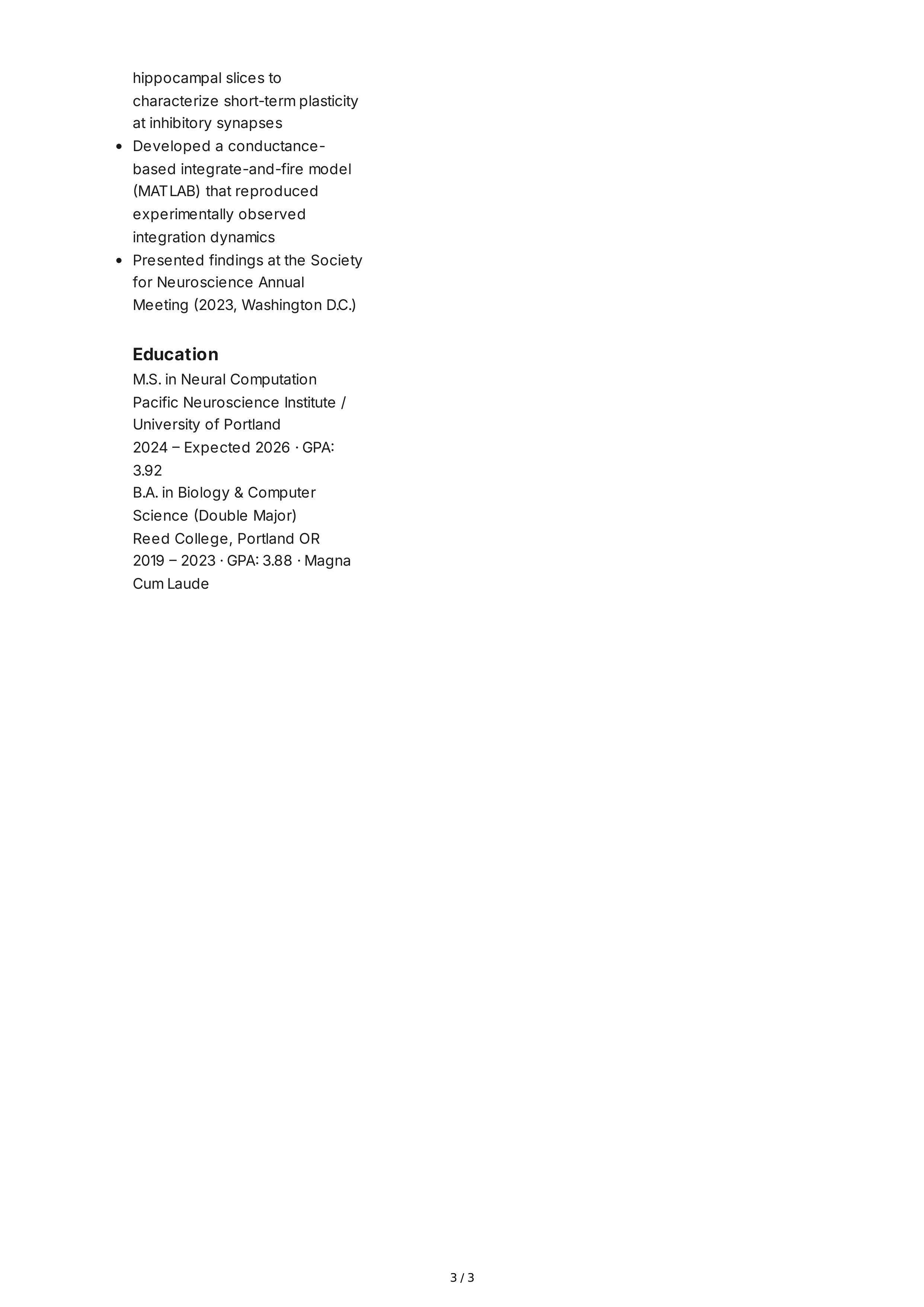 Research Assistant CV — page 3