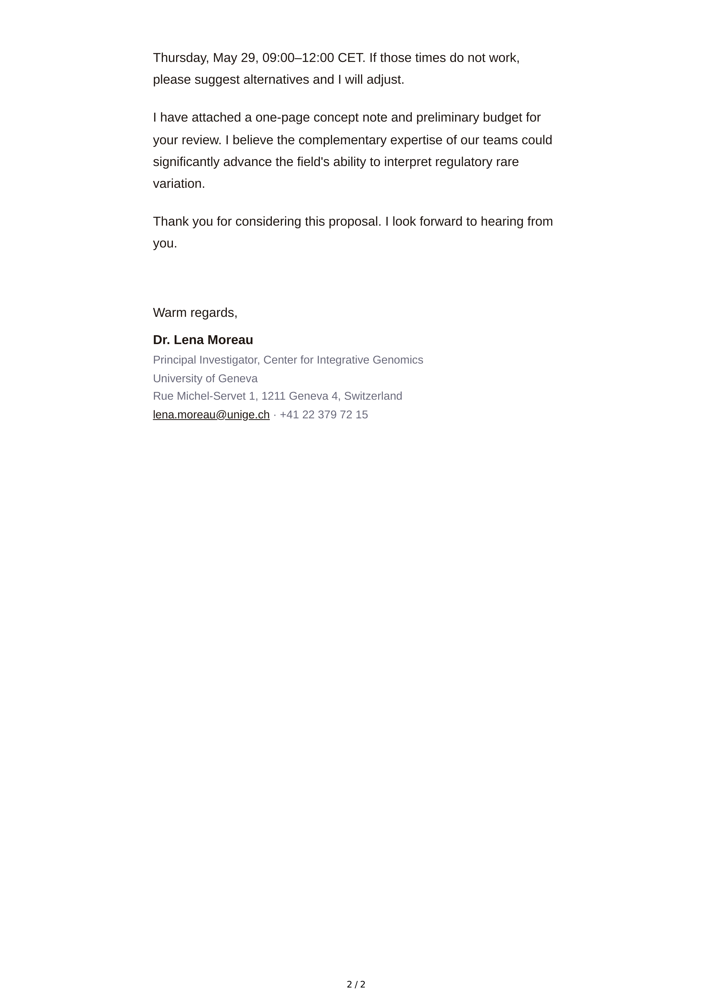 Research Collaboration Email — page 2