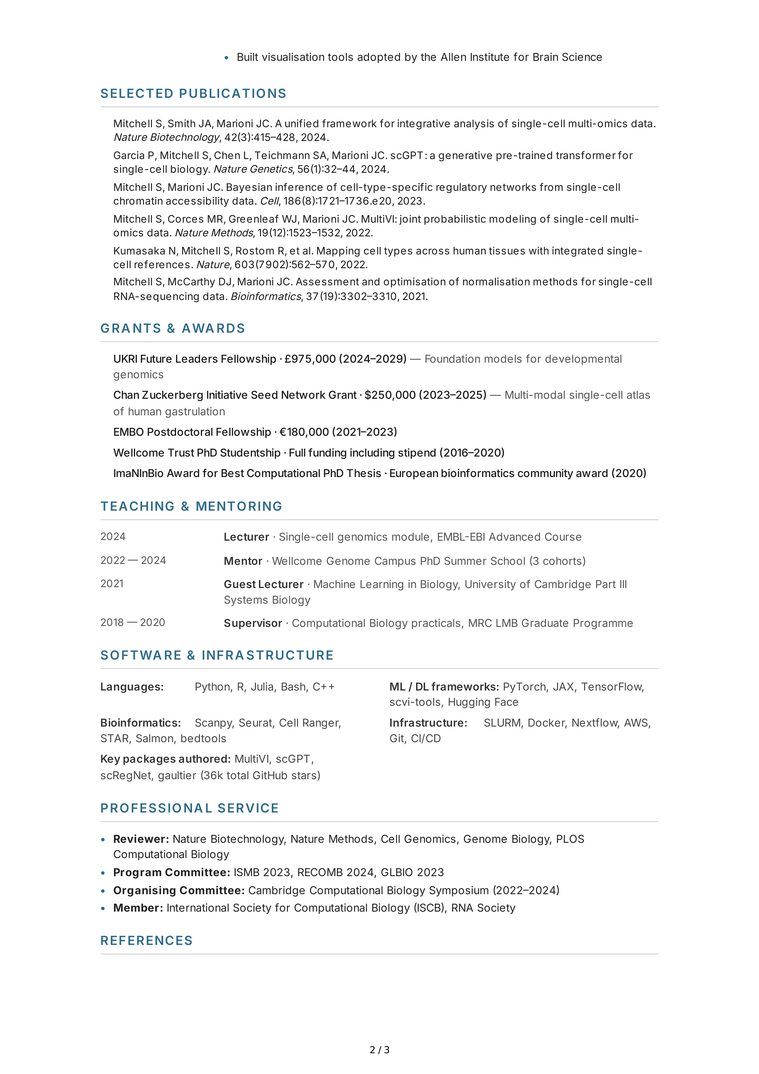 Research Fellow CV — page 2
