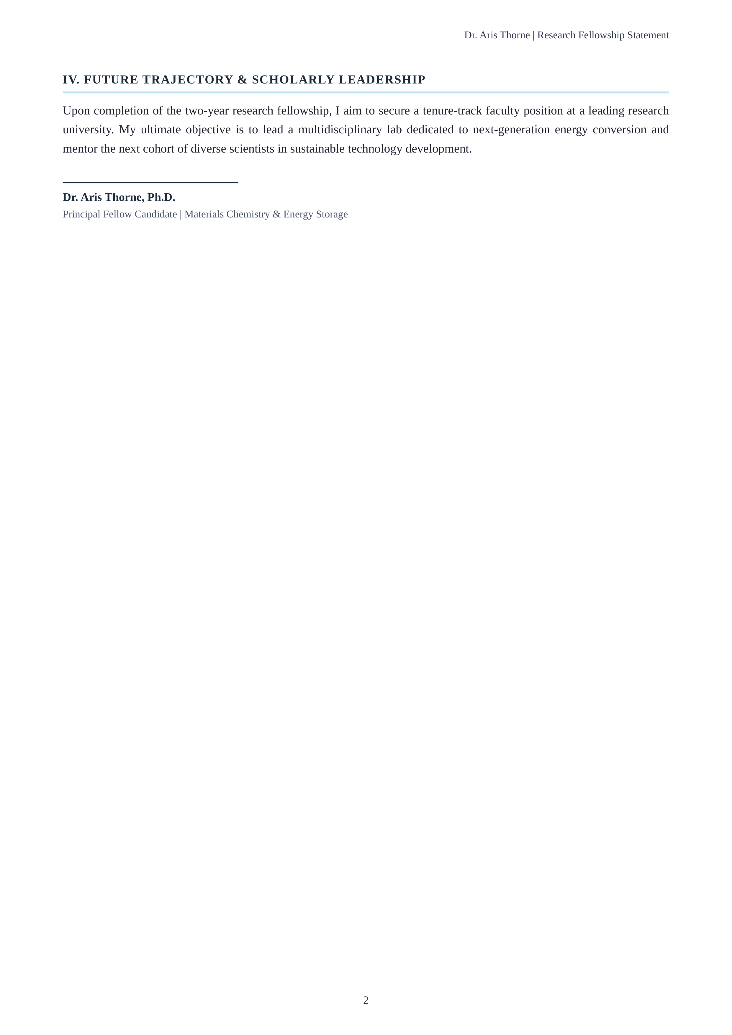 Research Fellowship Statement of Purpose — page 2