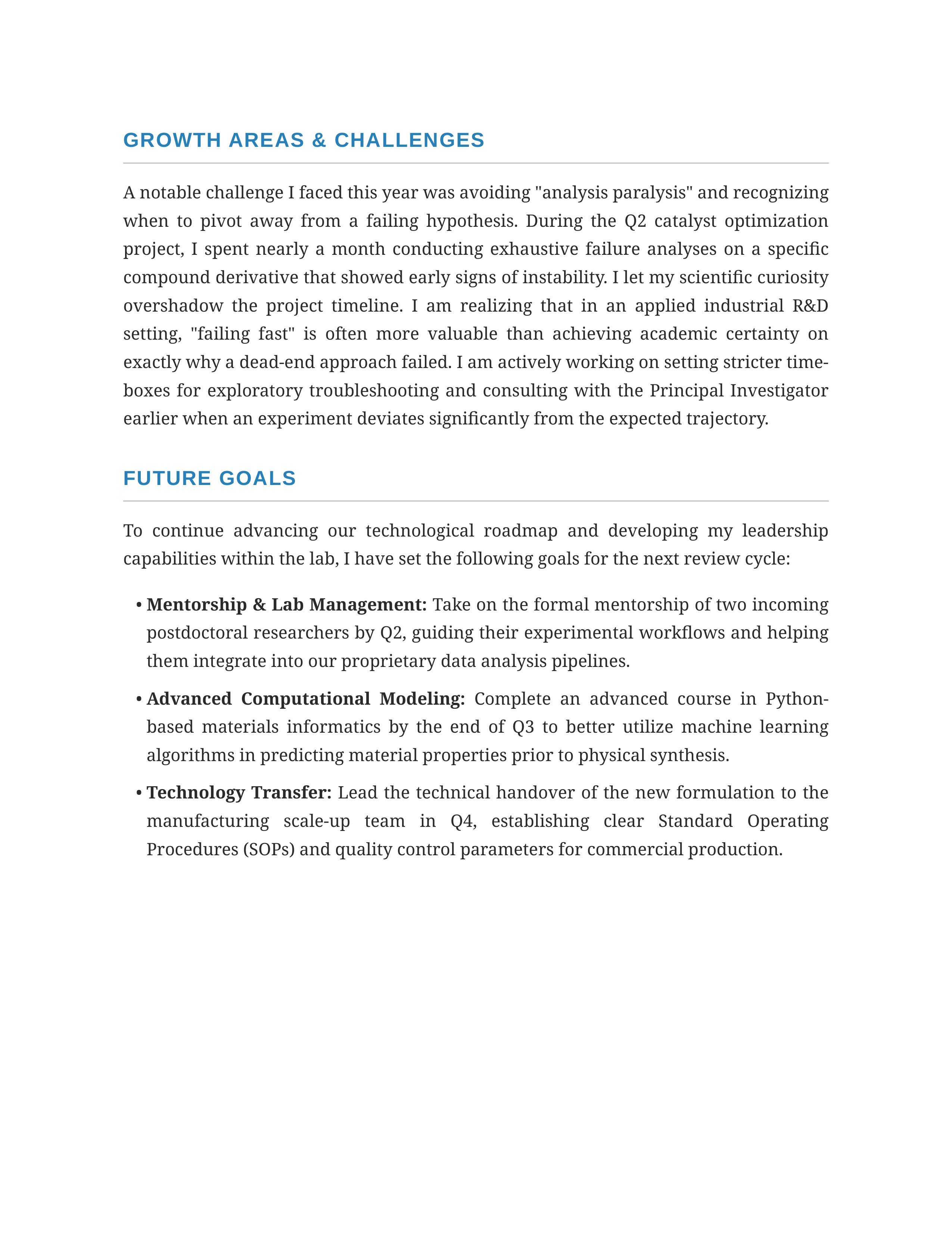 Research Scientist Self Performance Review — page 2