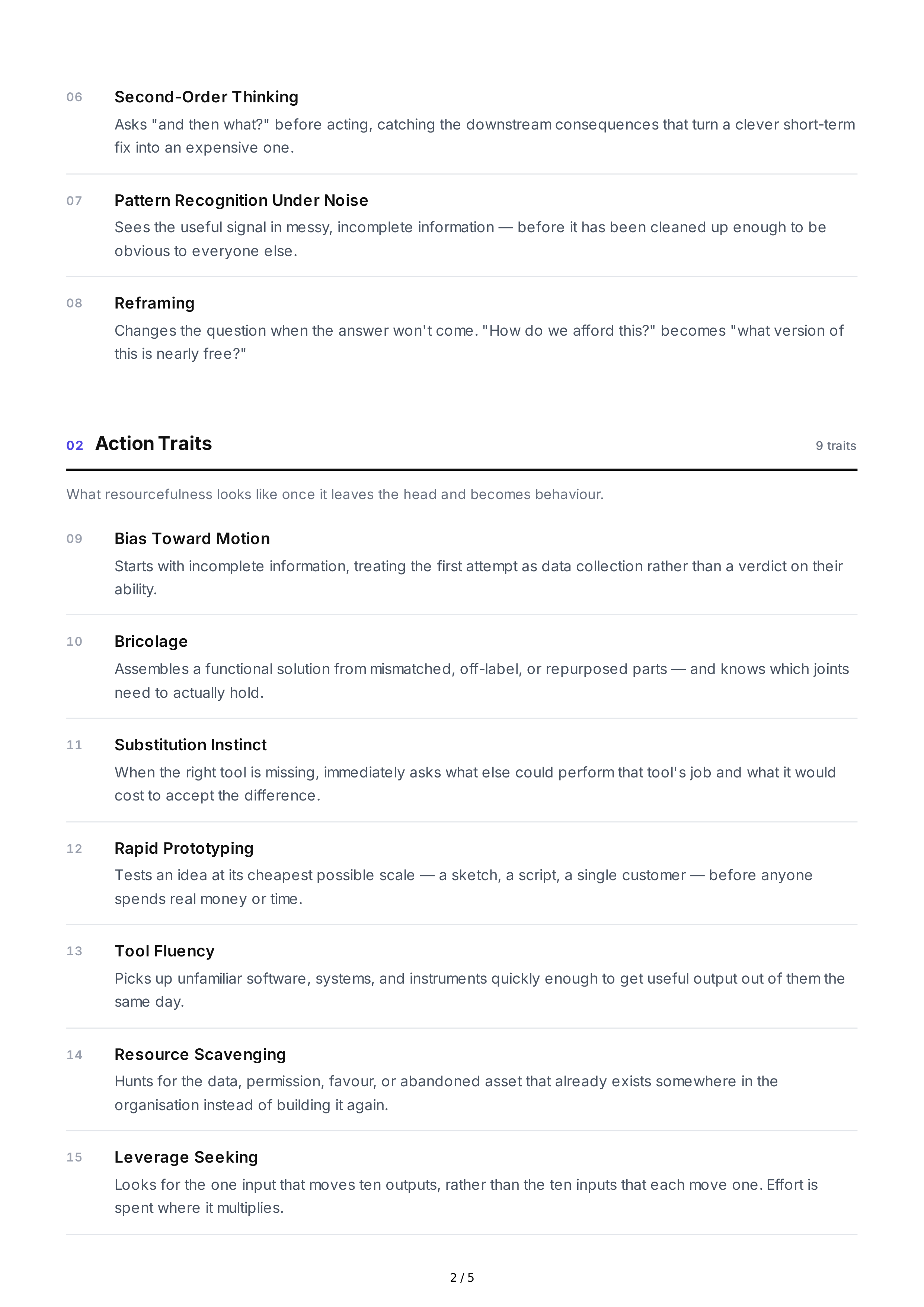 Resourcefulness Personality Traits — page 2