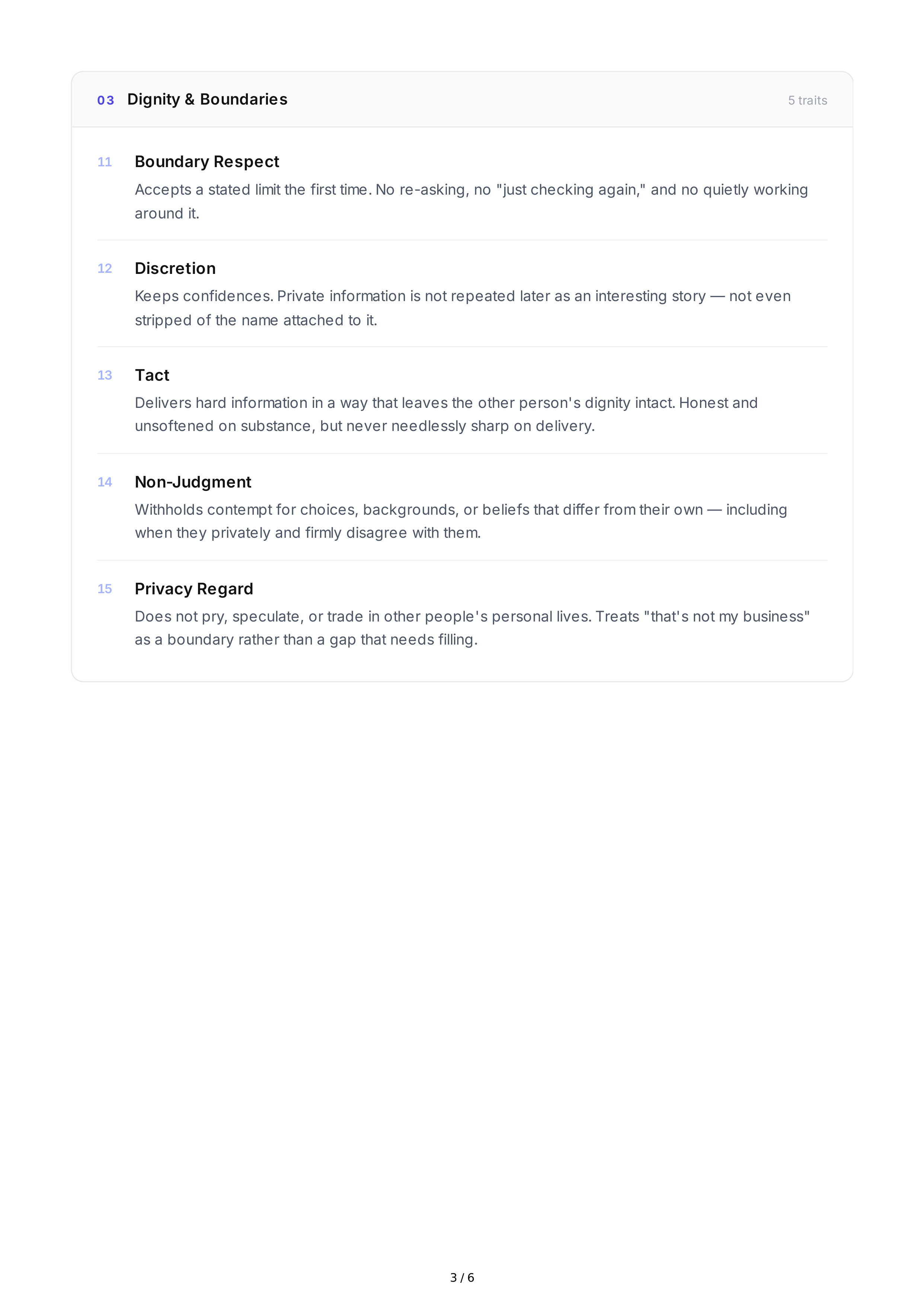 Respectfulness Personality Traits — page 3
