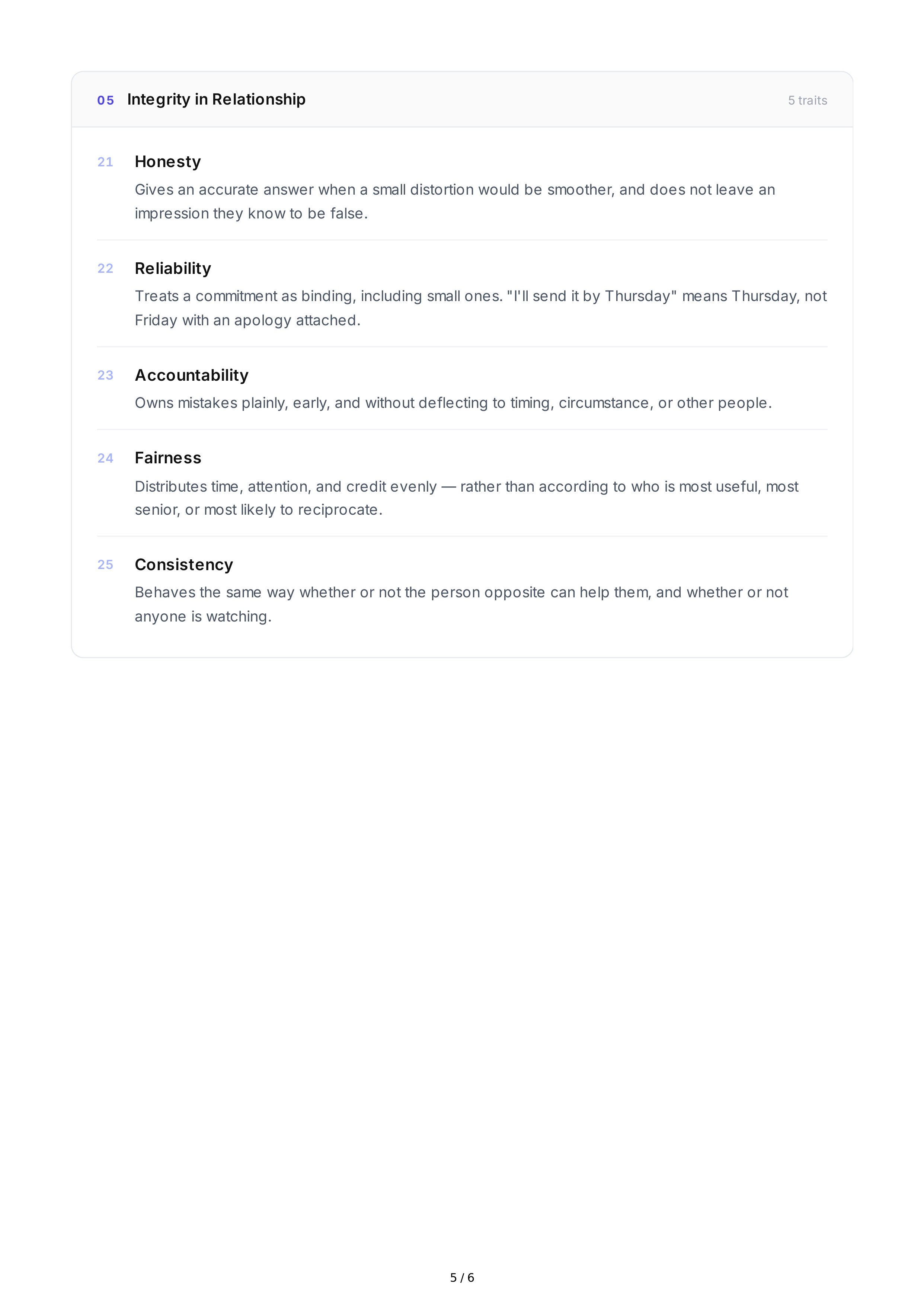Respectfulness Personality Traits — page 5