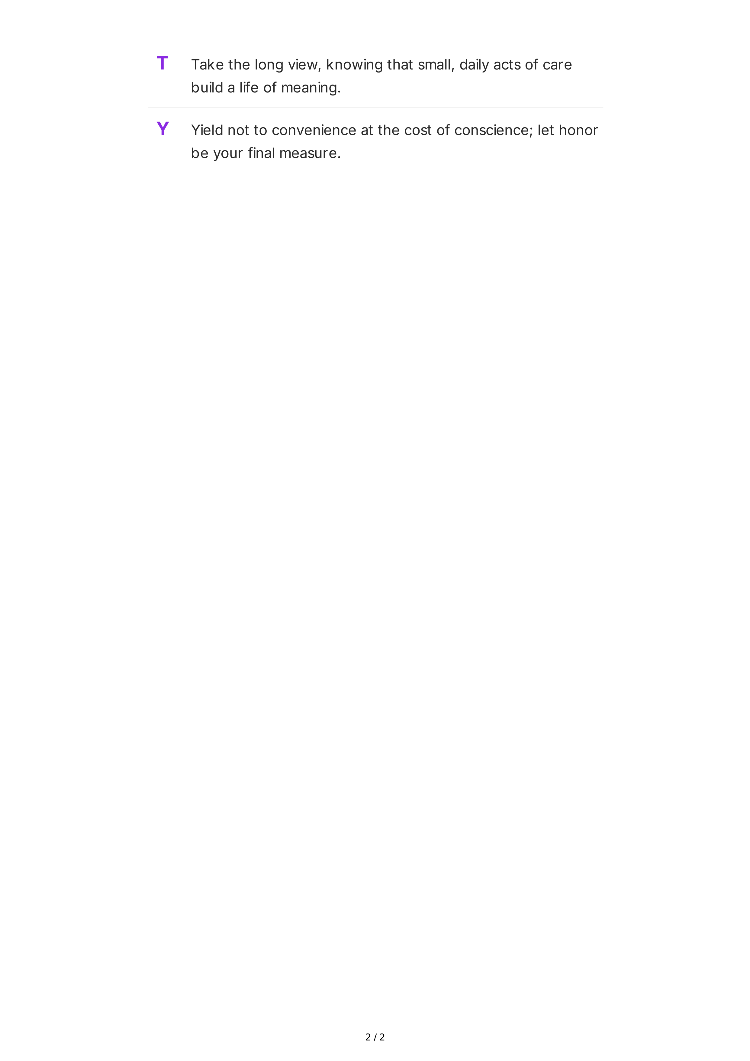 Responsibility Acrostic Poem — page 2