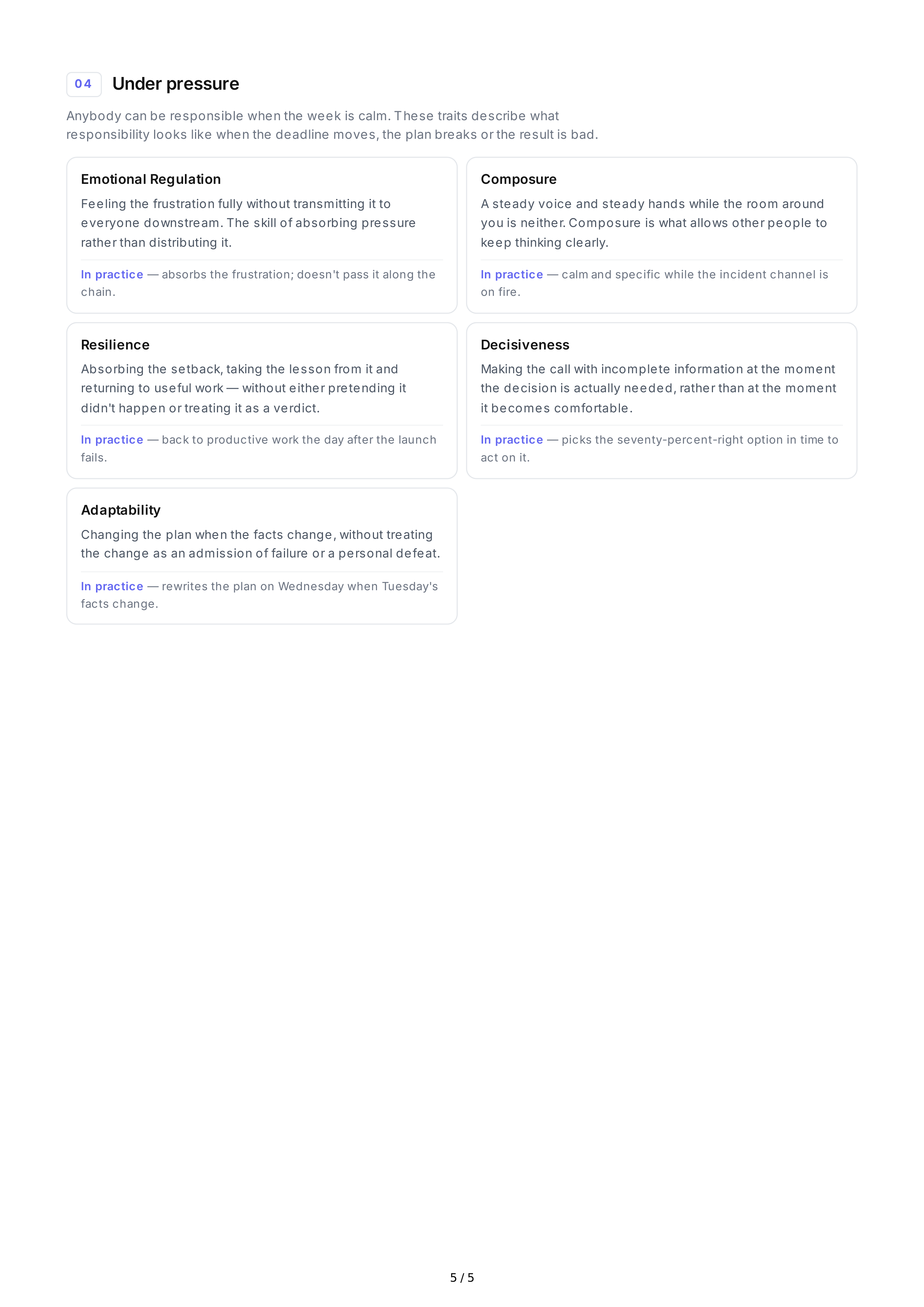 Responsibility Personality Traits — page 5