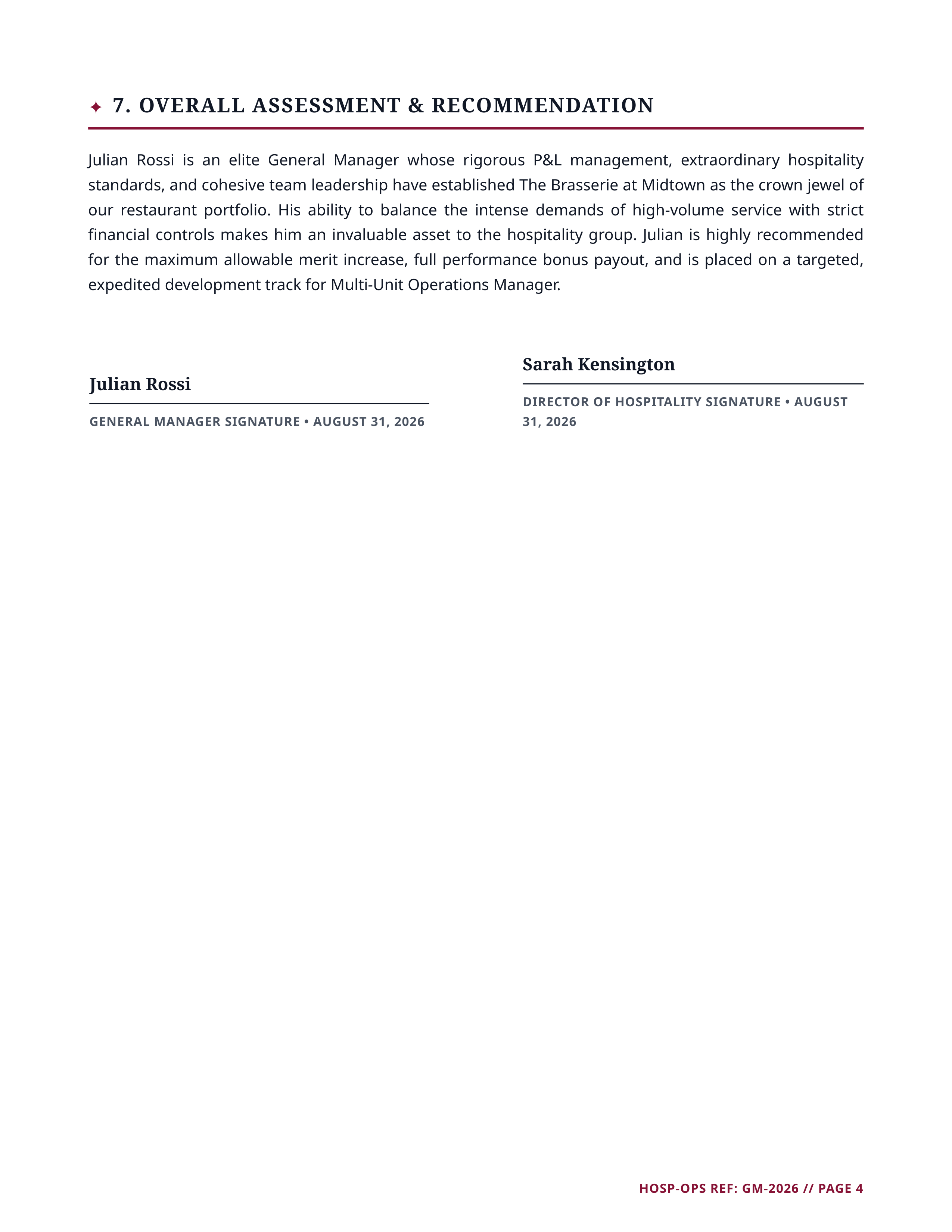 Restaurant Manager Performance Review — page 4