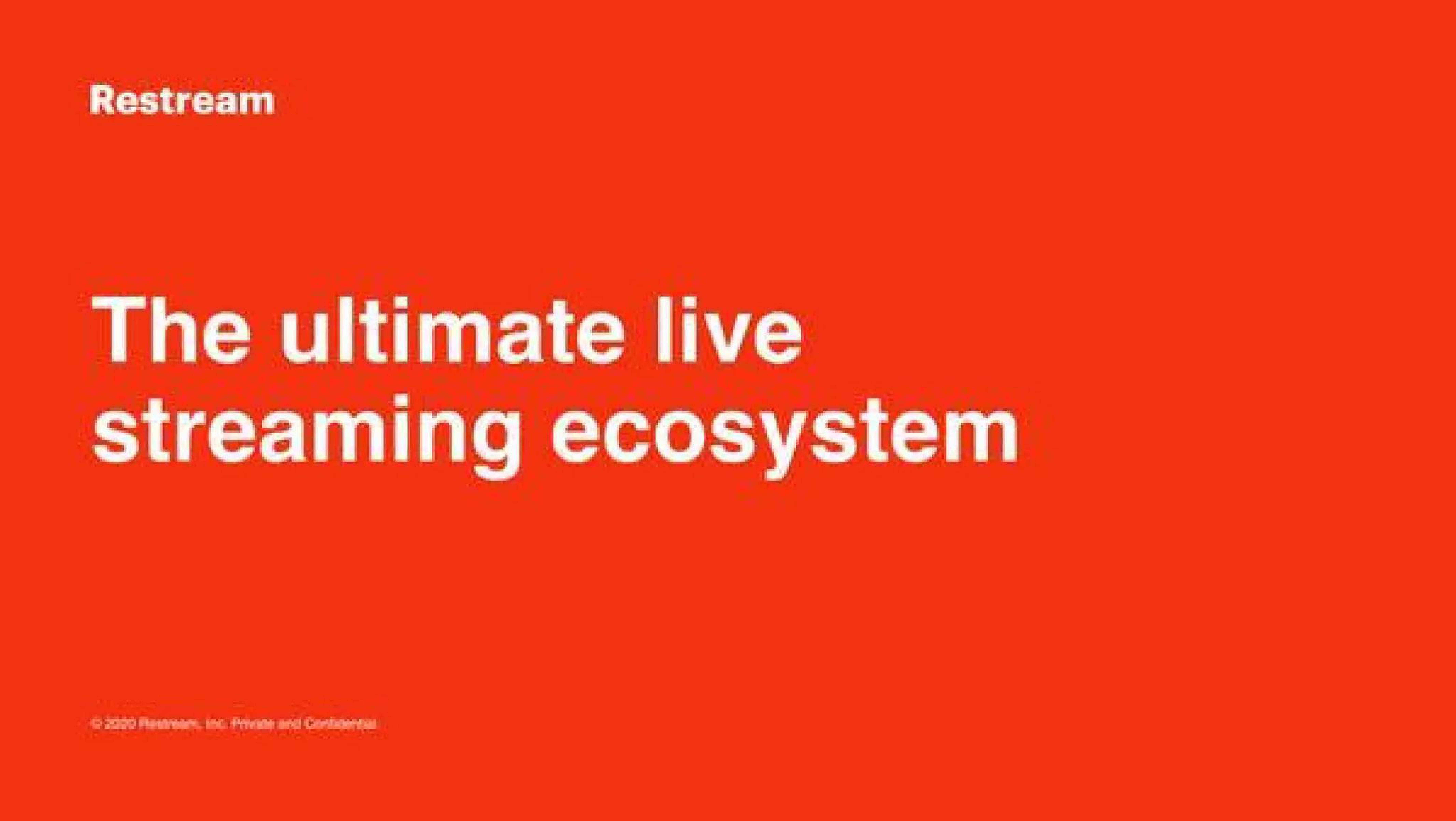 Restream Pitch Deck — page 1