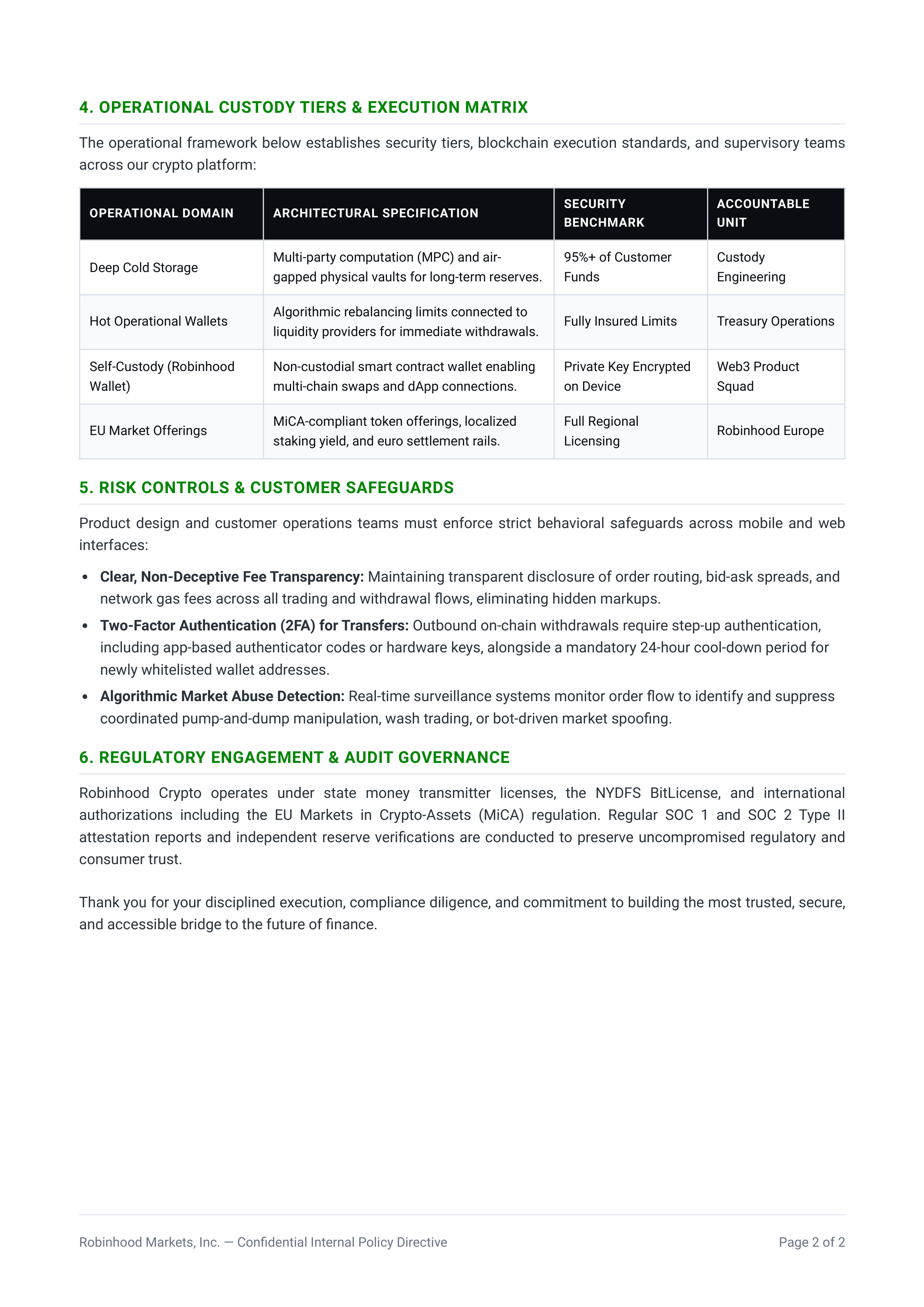 Robinhood Cryptocurrency Policy Memo — page 2