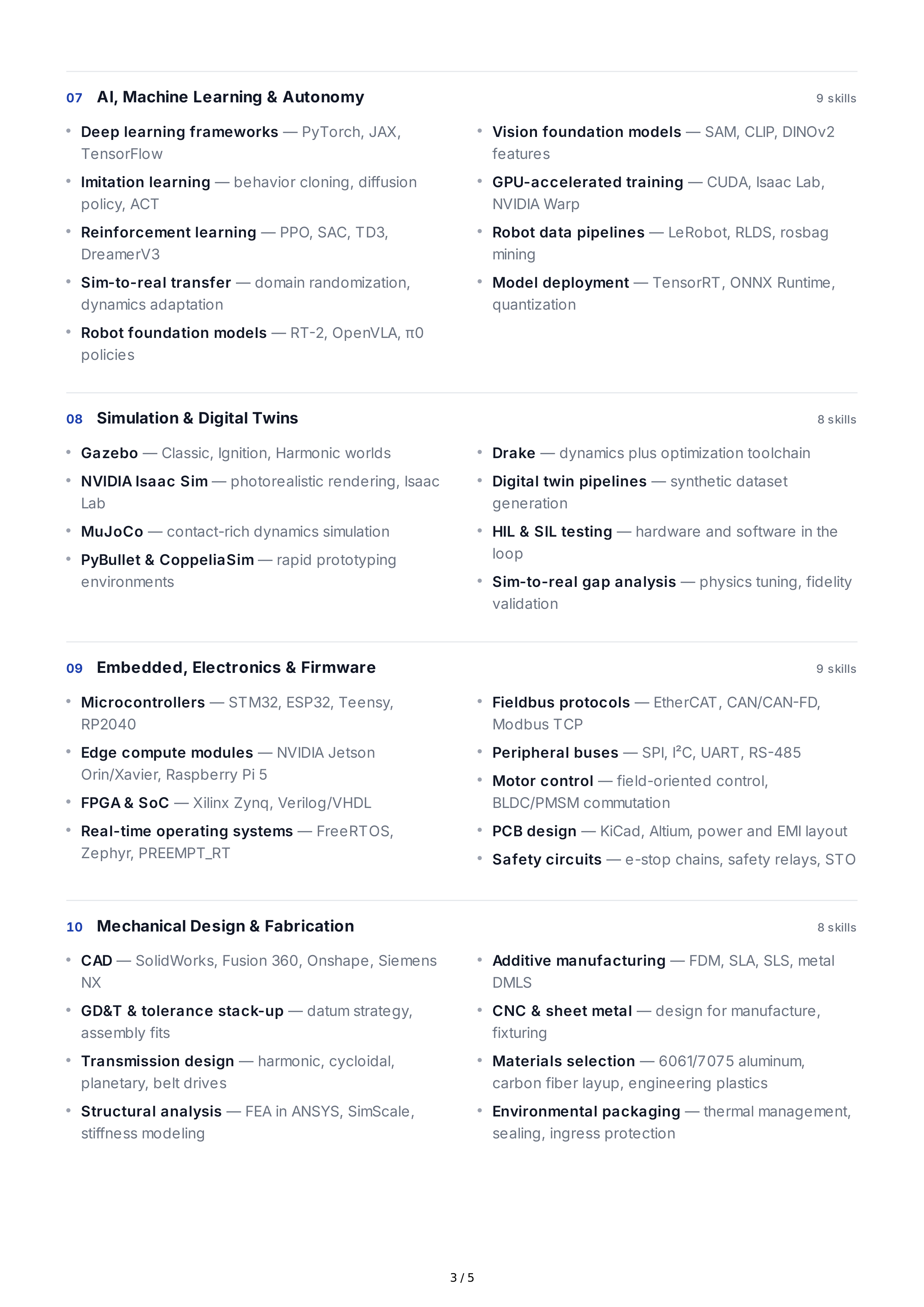 Robotics Technical Skills — page 3