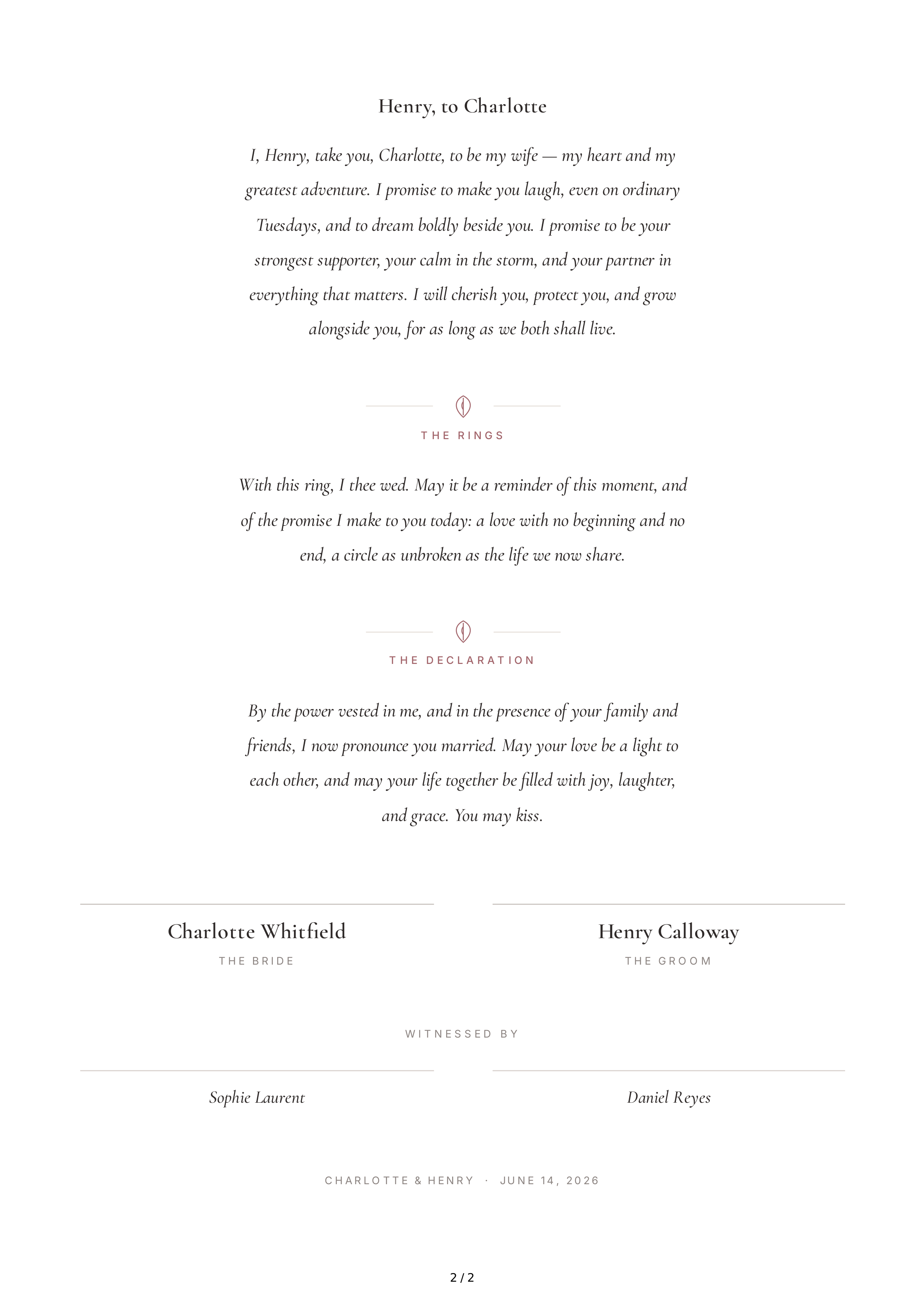Romantic Wedding Vows — page 2