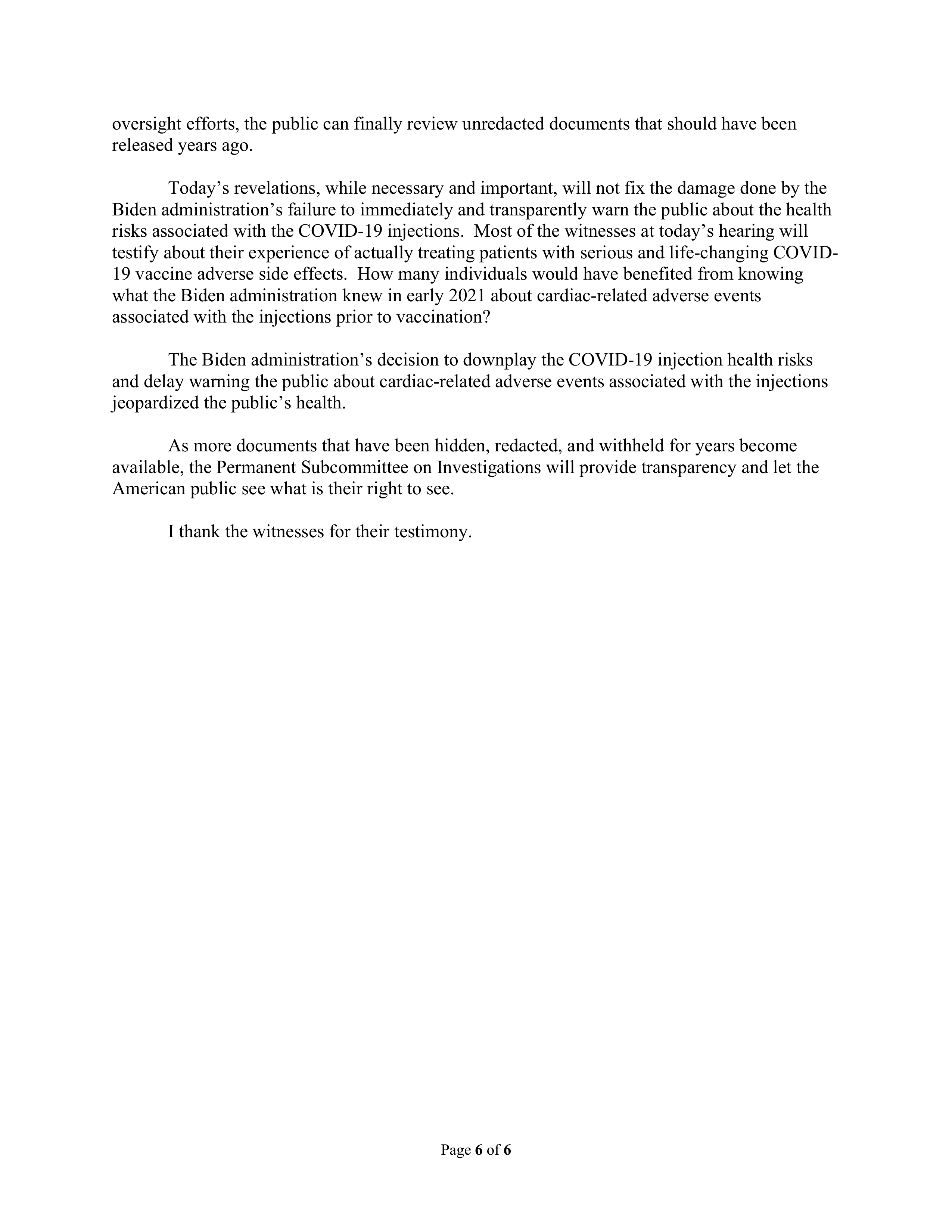 Ron Johnson Opening Statement — page 6