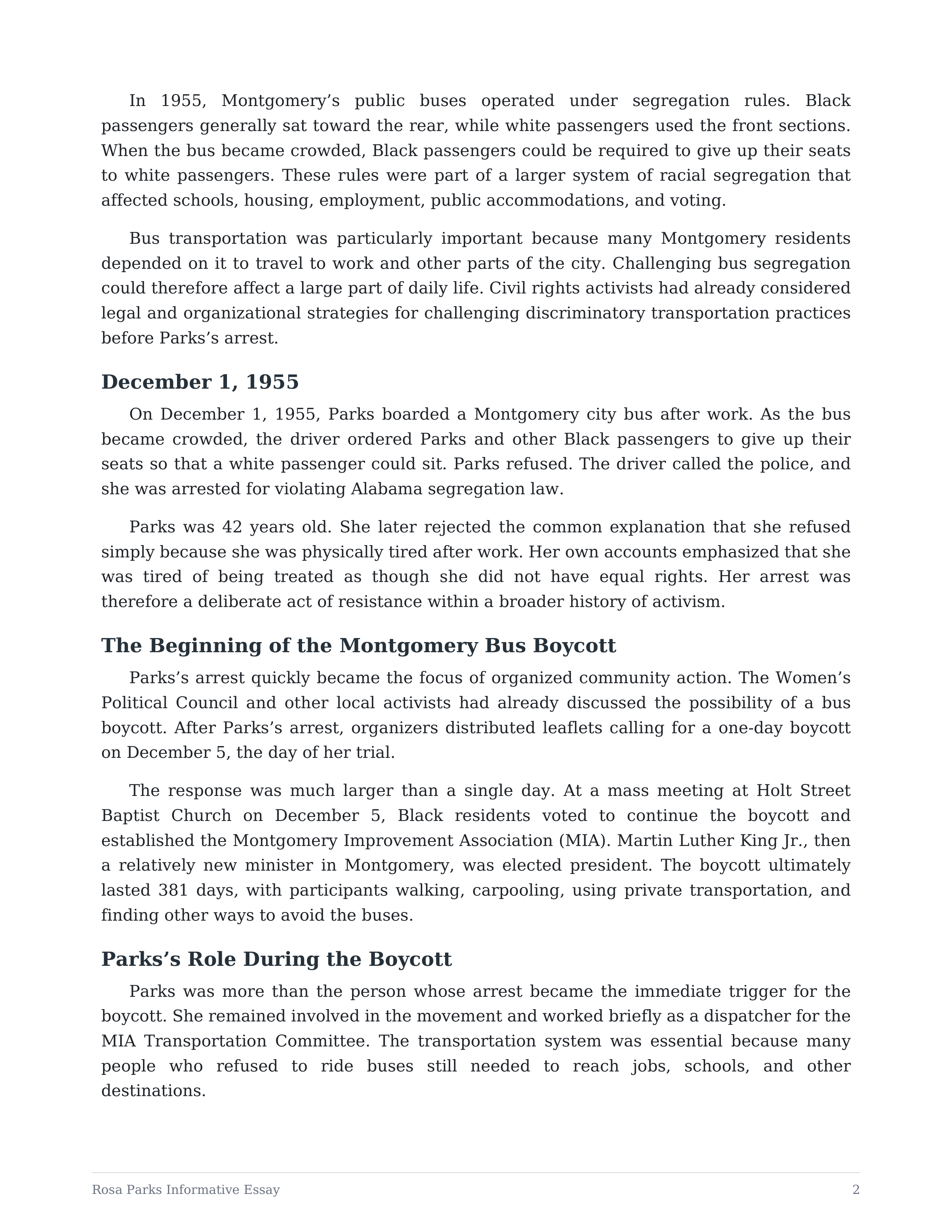 Rosa Parks Informative Essay — page 2