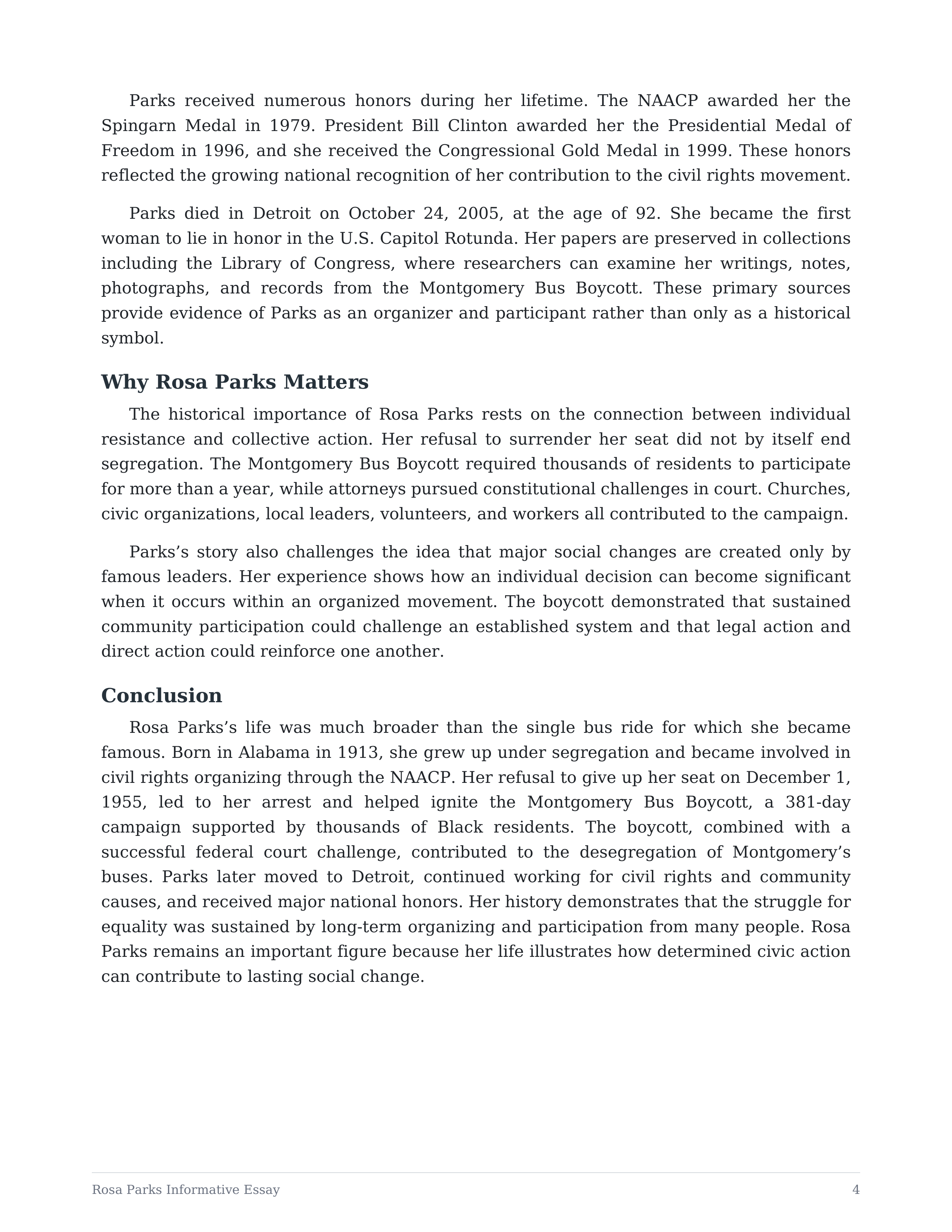 Rosa Parks Informative Essay — page 4