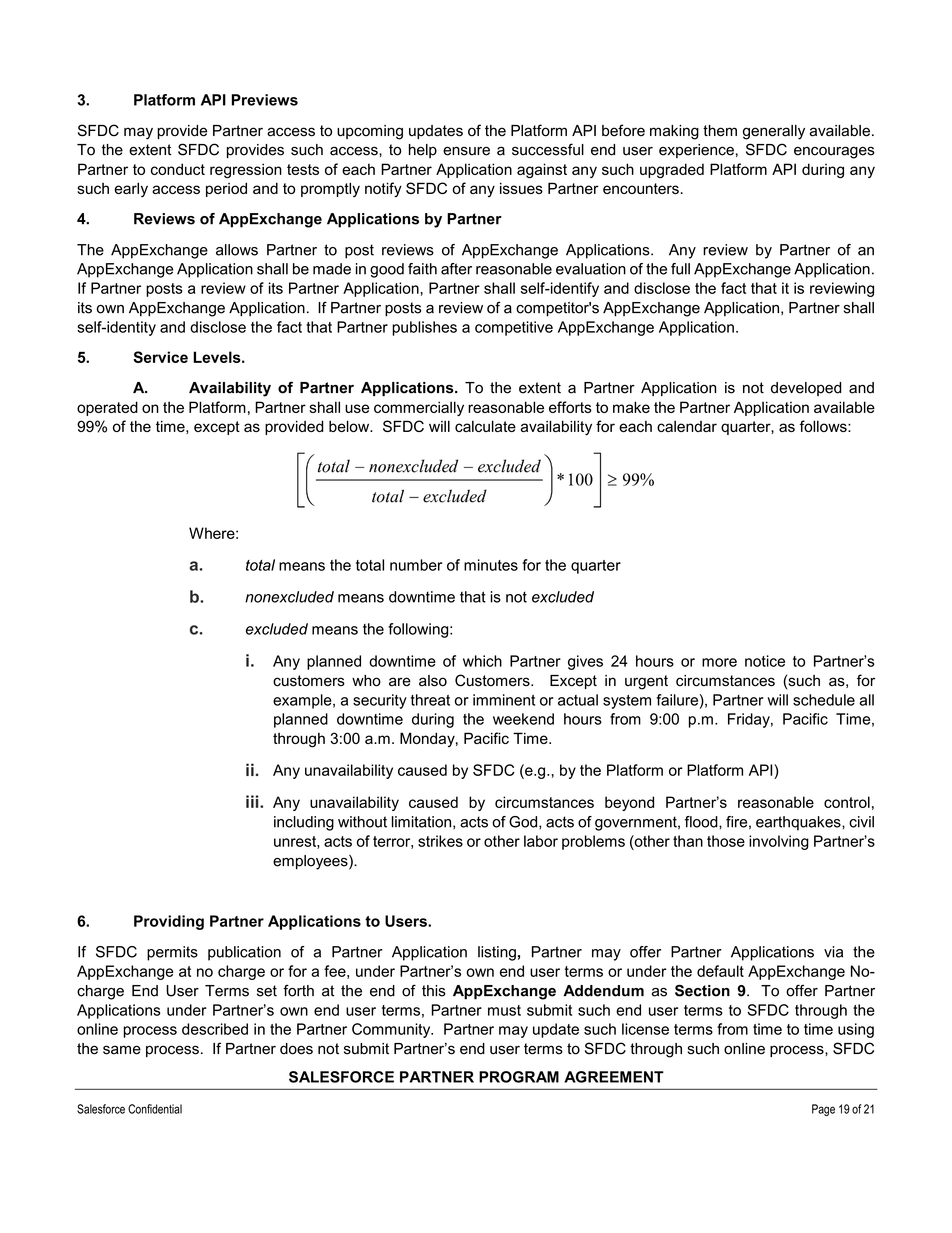SALESFORCE PARTNER PROGRAM AGREEMENT — page 19