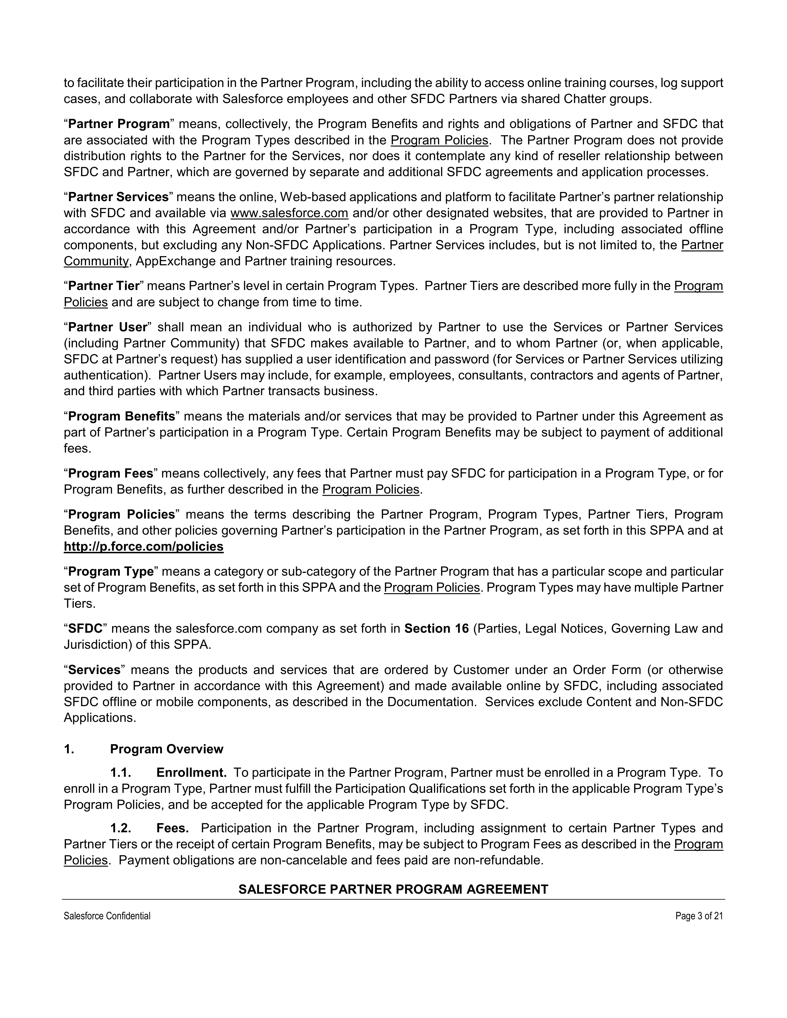 SALESFORCE PARTNER PROGRAM AGREEMENT — page 3
