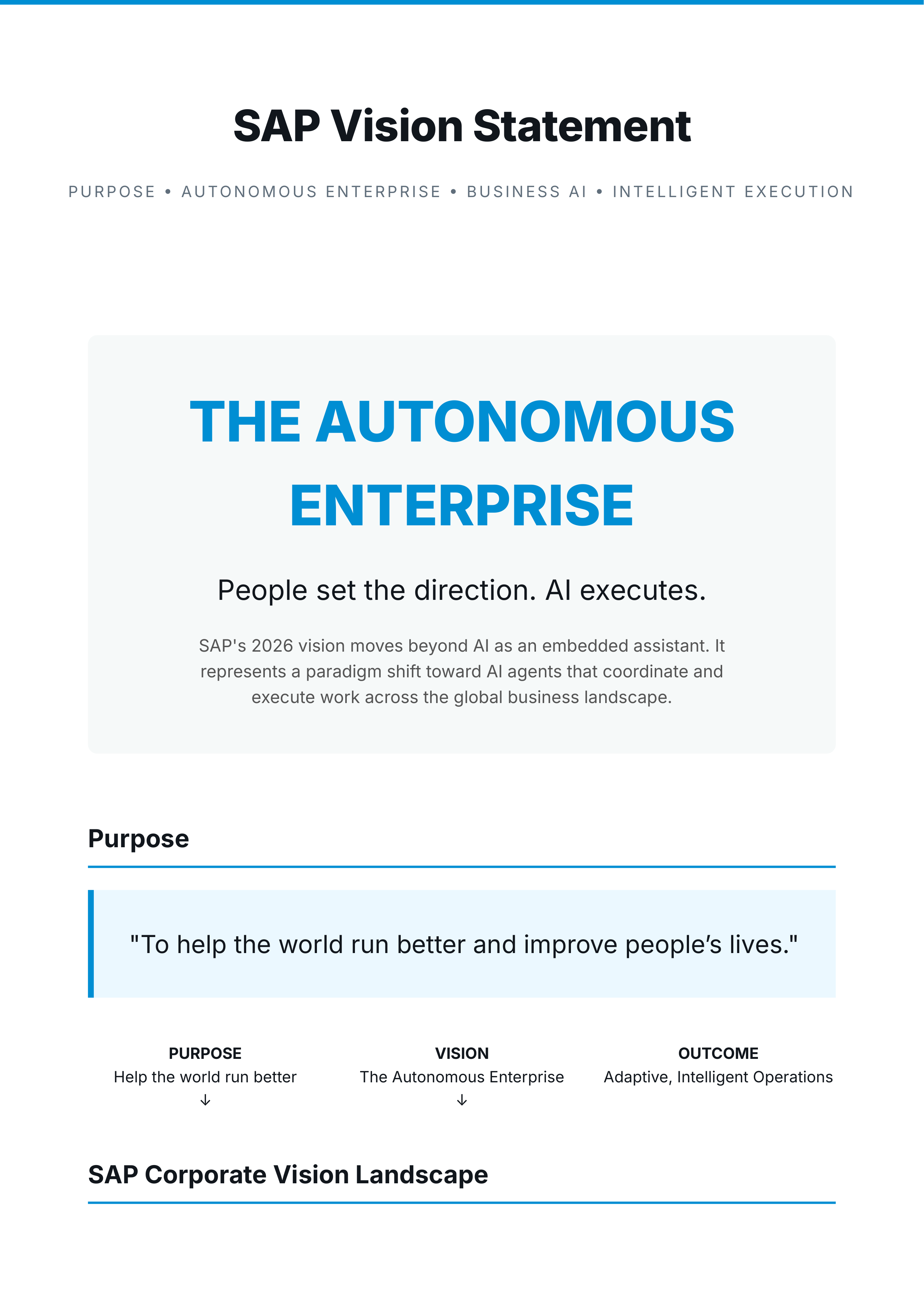 SAP Vision Statement — page 1