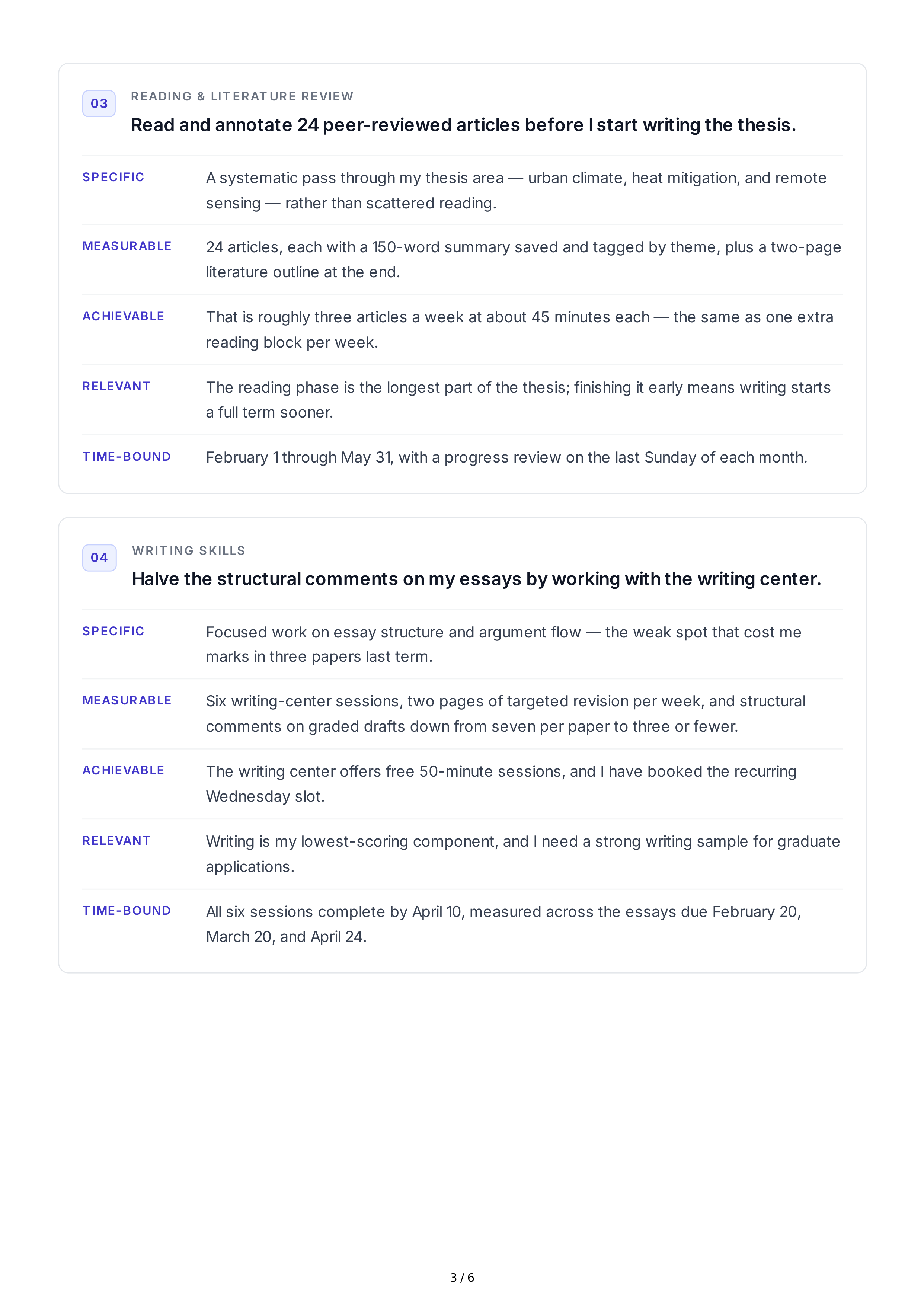 SMART Academic Goals — page 3