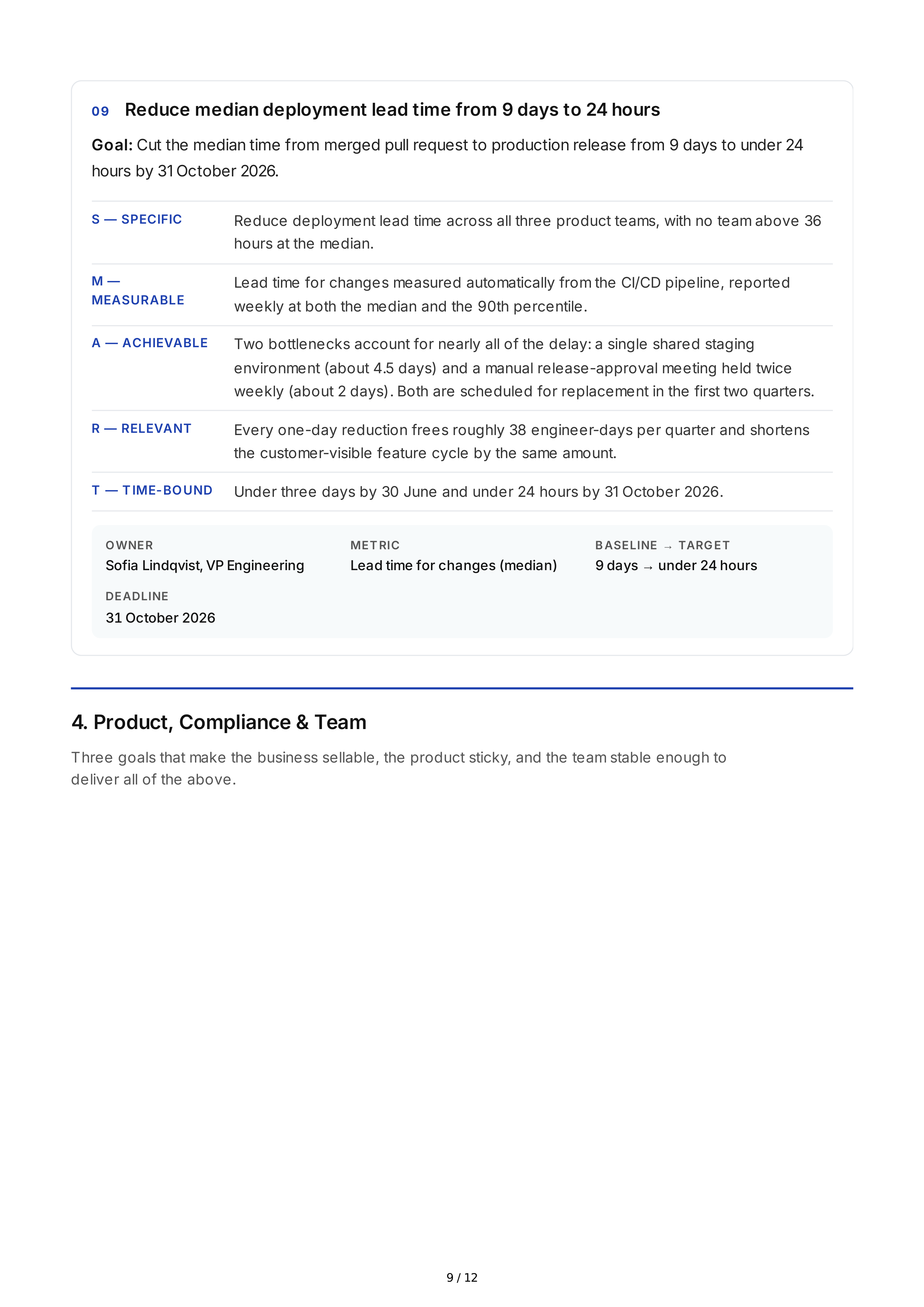 SMART Business Goals — page 9