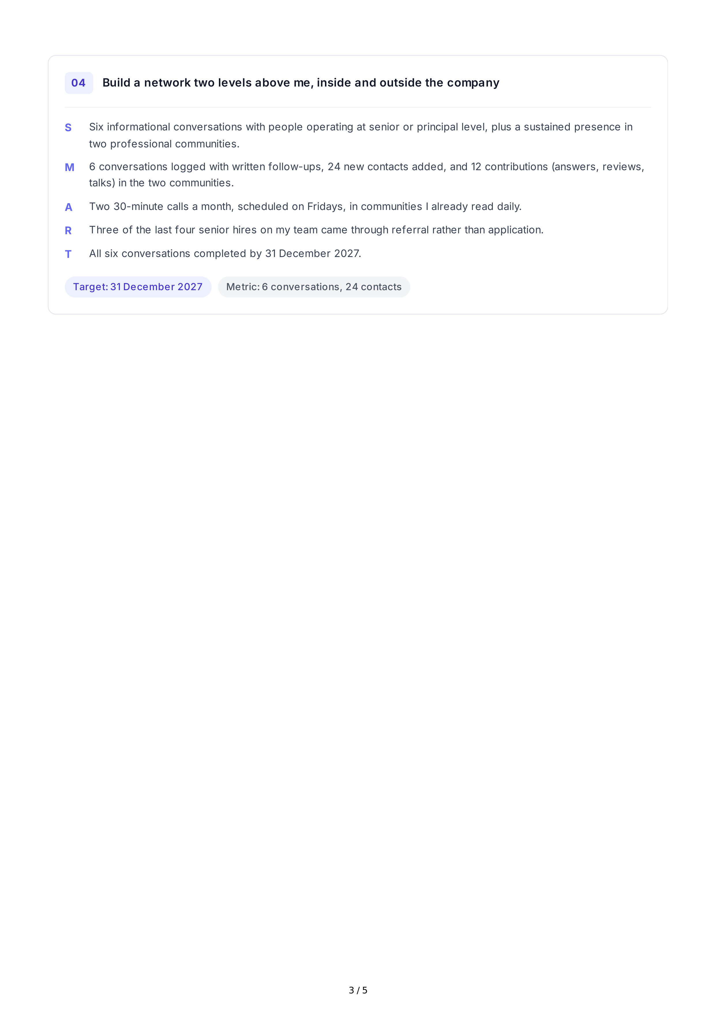 SMART Career Goals — page 3