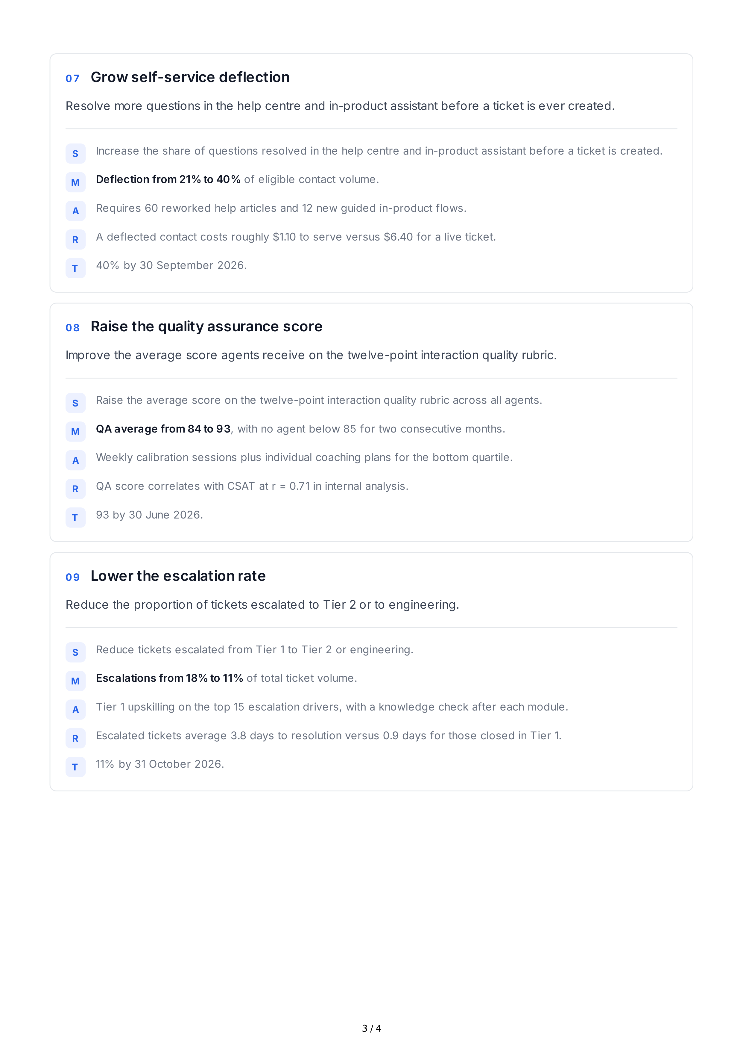 SMART Customer Service Goals — page 3