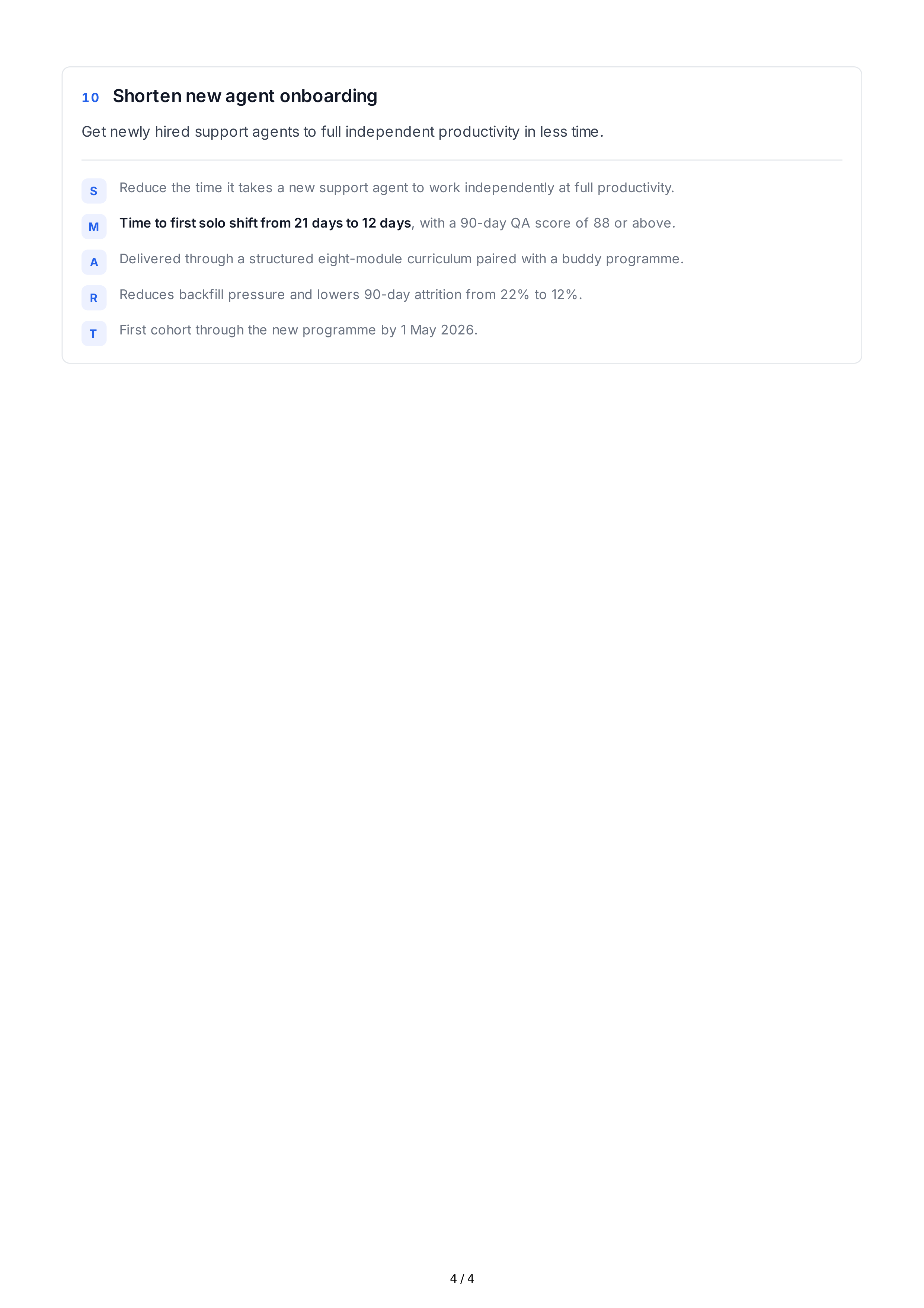 SMART Customer Service Goals — page 4