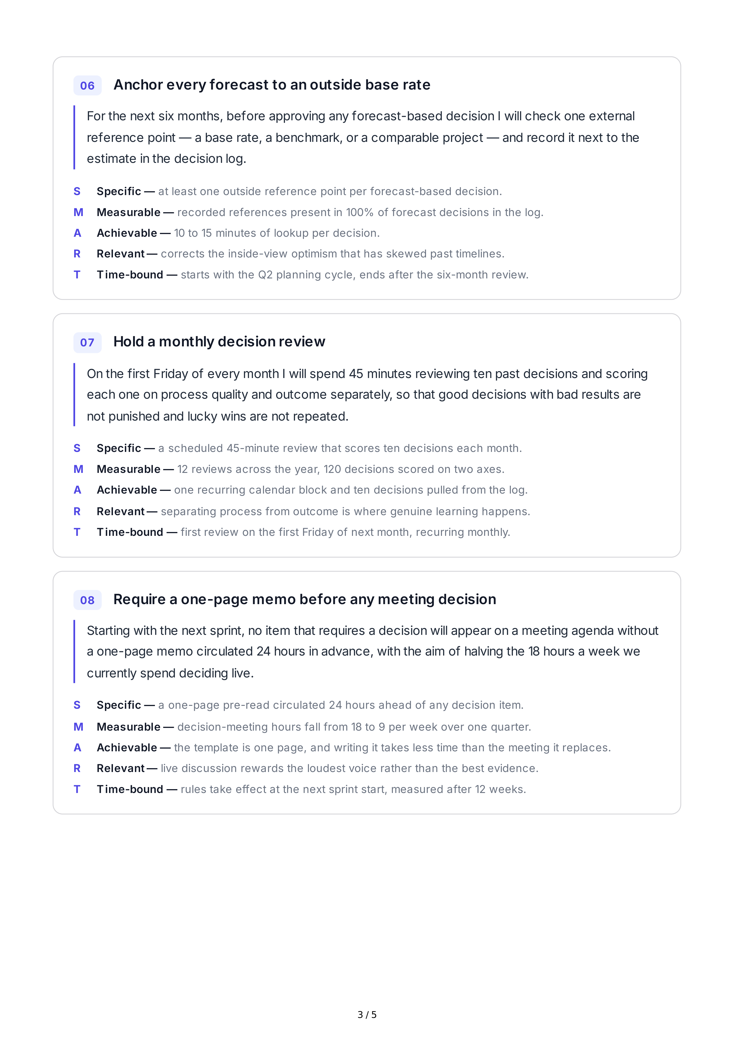 SMART Decision-Making Goals — page 3